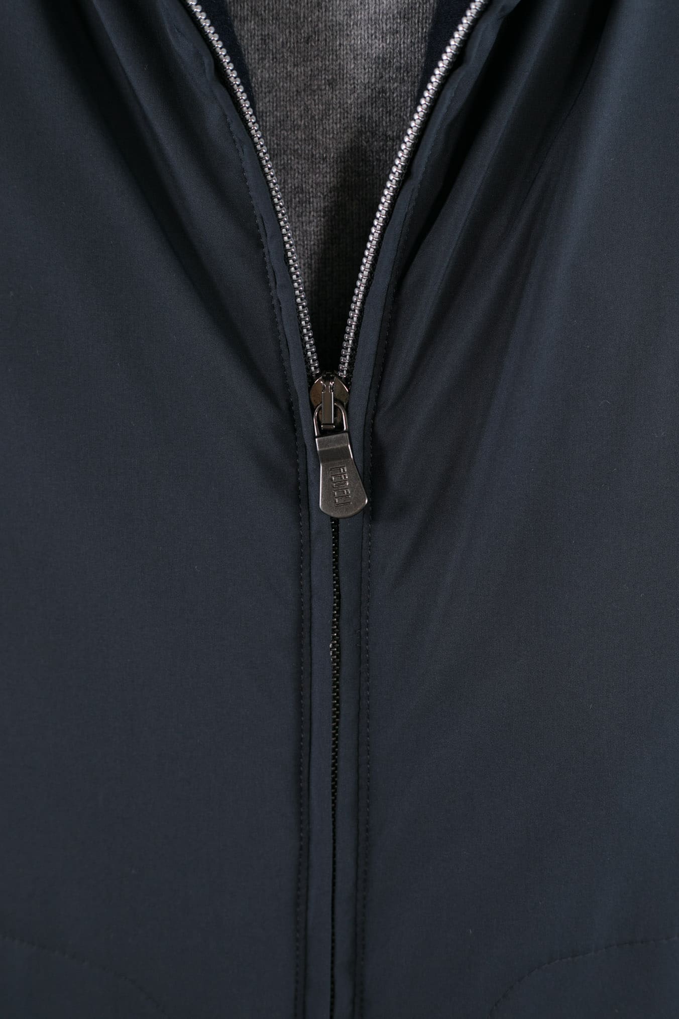 Dark Blue Cashmere Lined Airstop Hooded Jacket