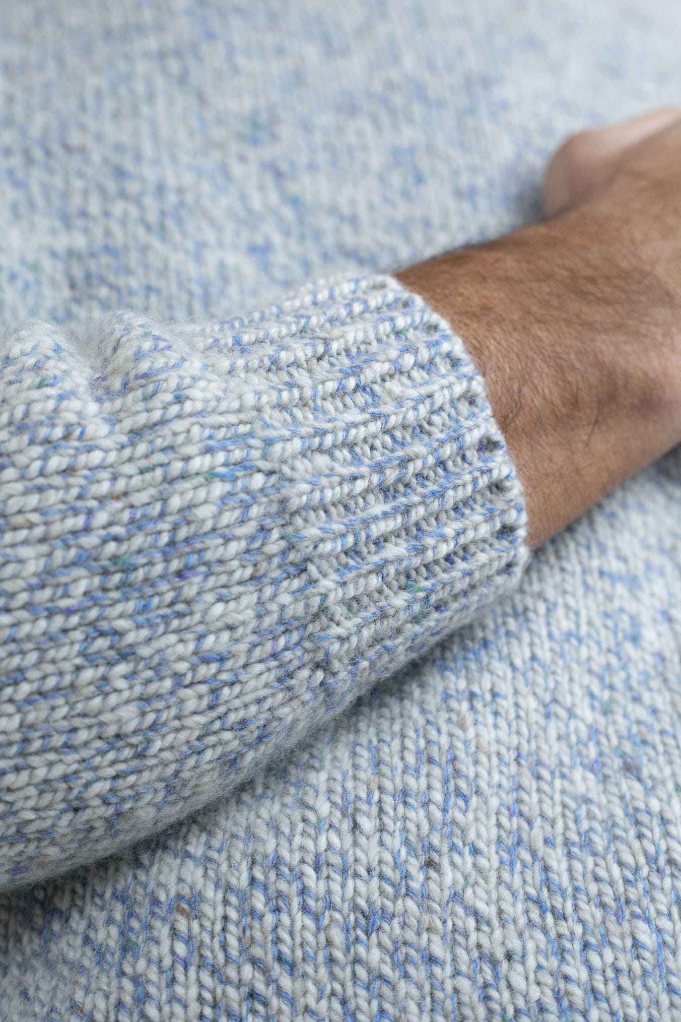 Girocollo Cashmere Azzurro Mélange