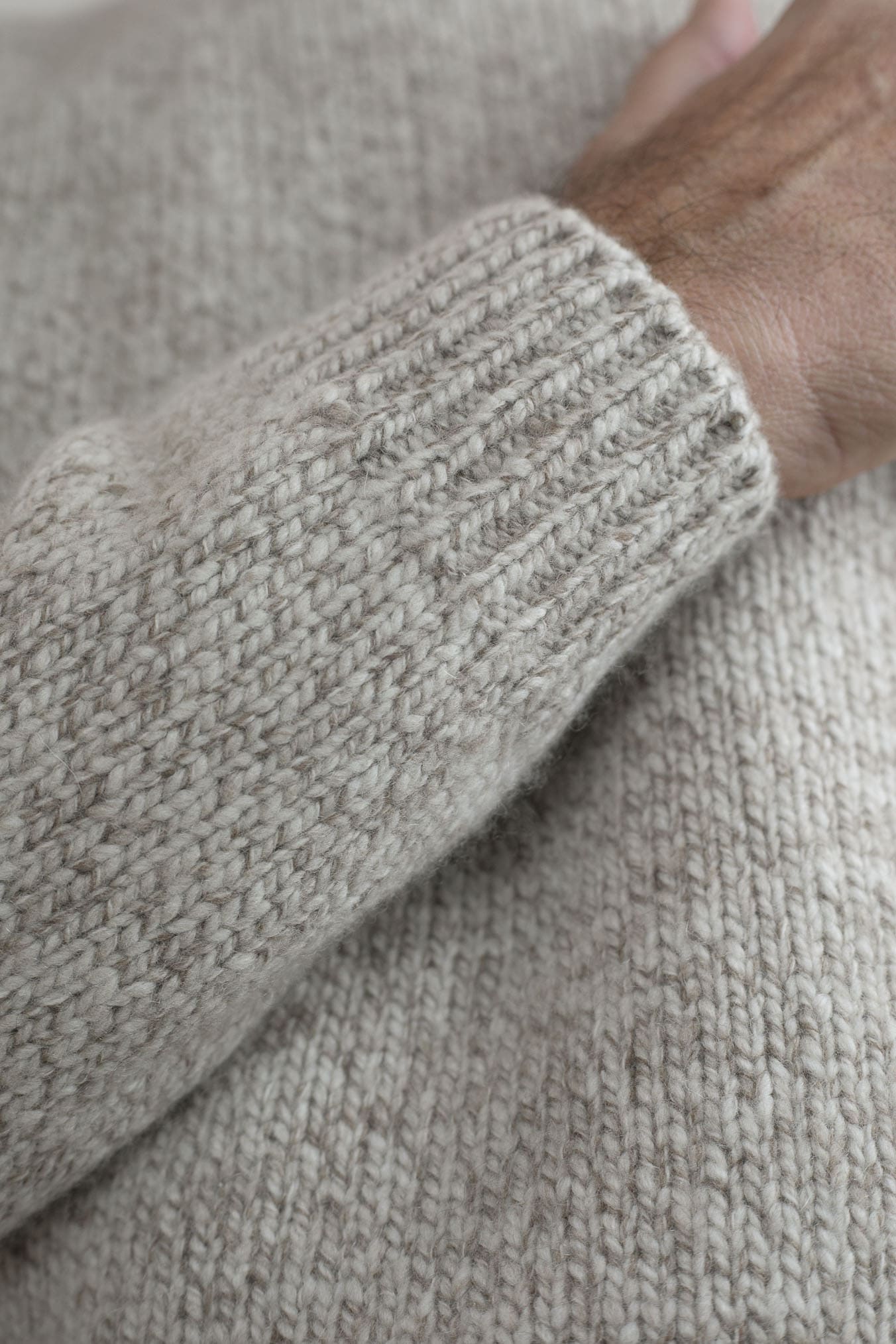 Girocollo Cashmere Beige Chiaro Mélange