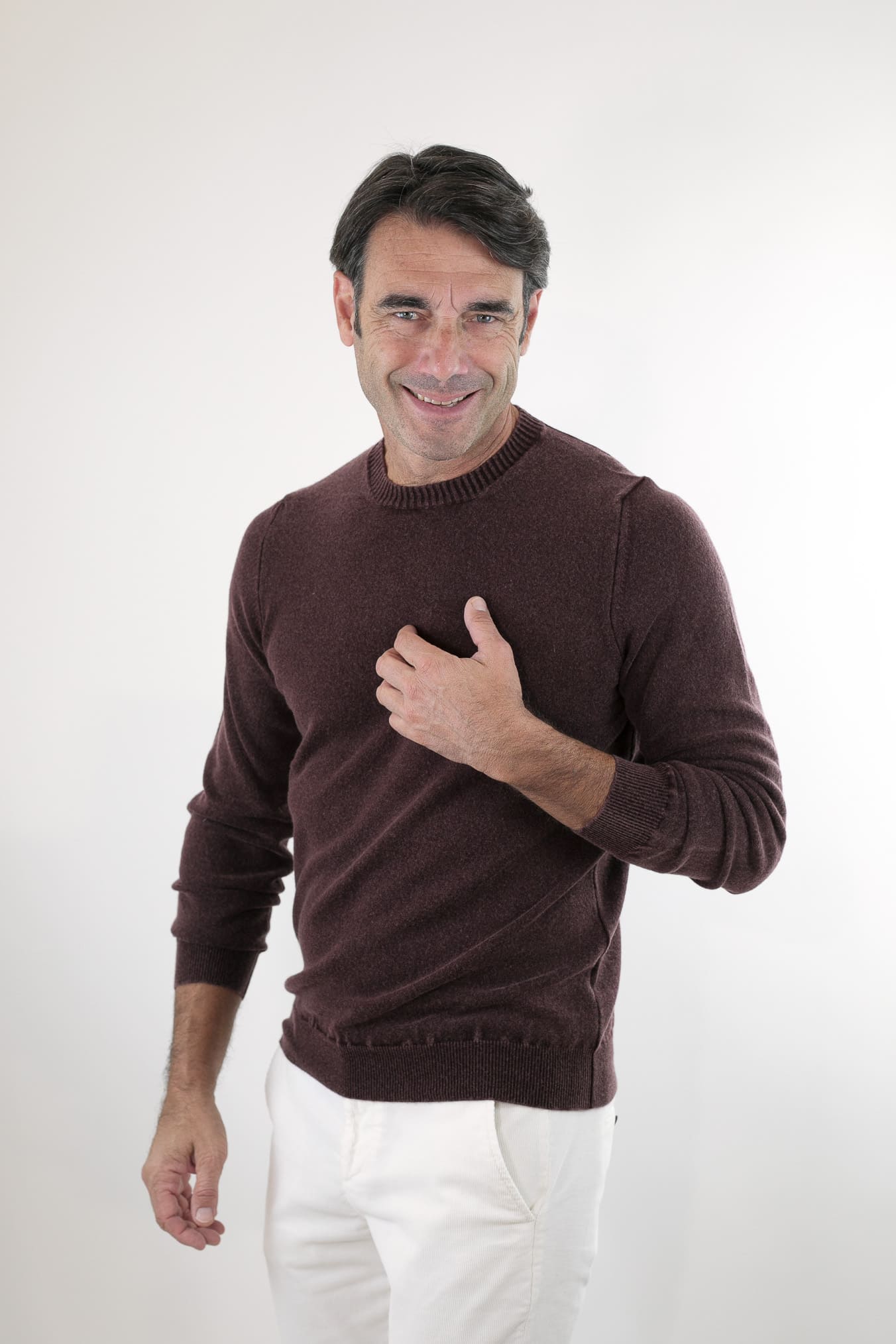 Argentina Frosted Cashmere Burgundy Crewneck