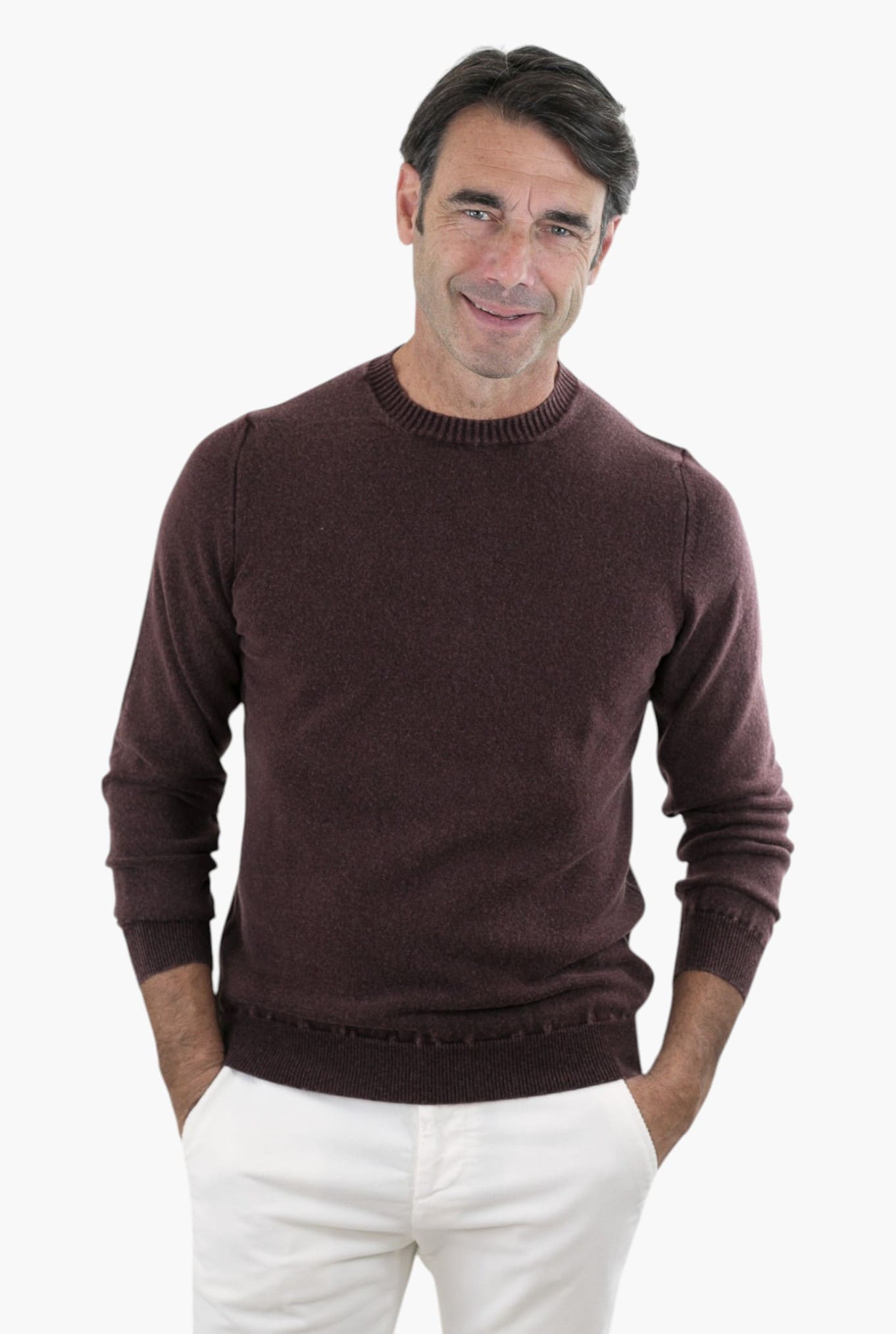 Argentina Frosted Cashmere Burgundy Crewneck