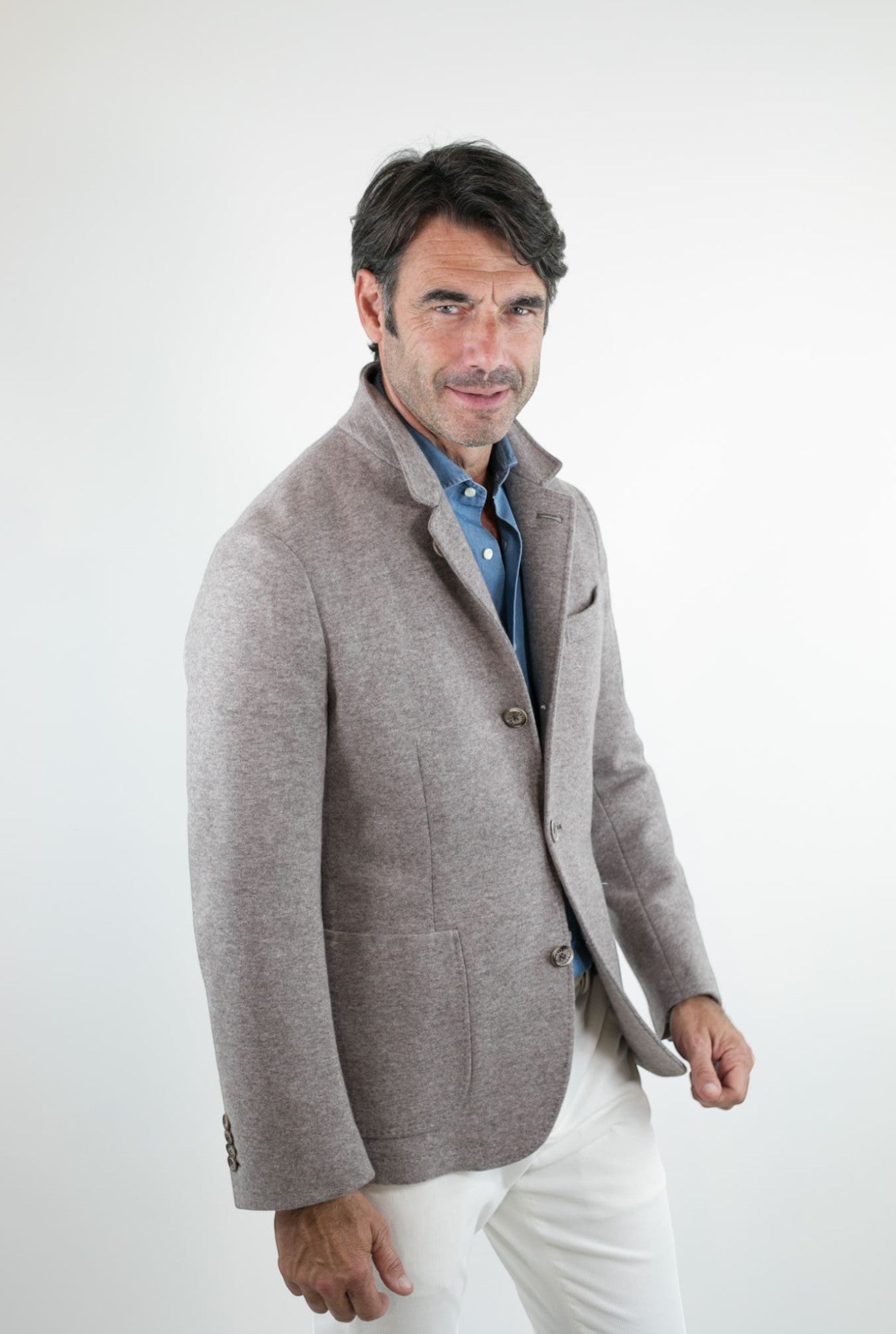 FEDELI Damon Cashmere Double Beige Jacket