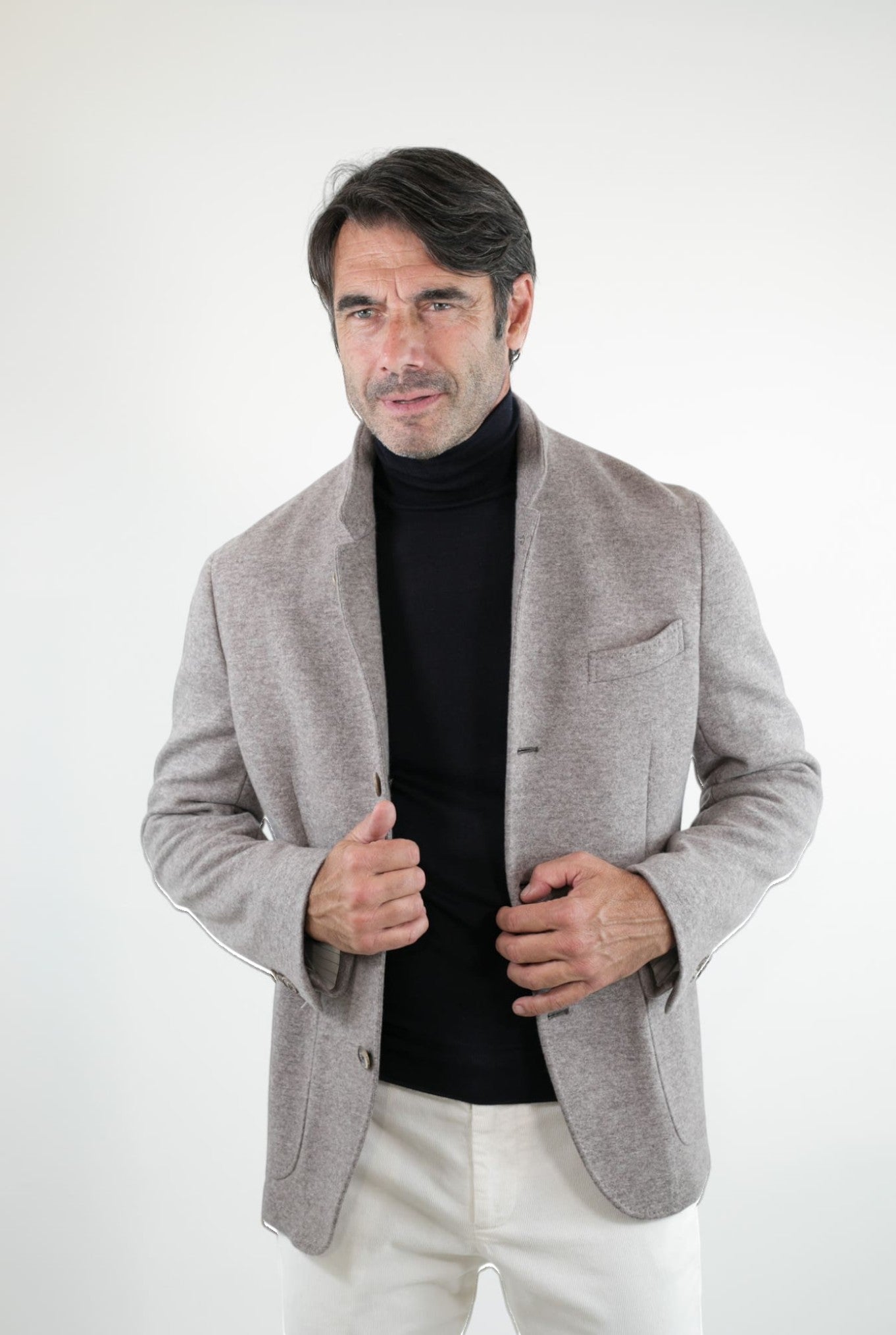 FEDELI Damon Cashmere Double Beige Jacket