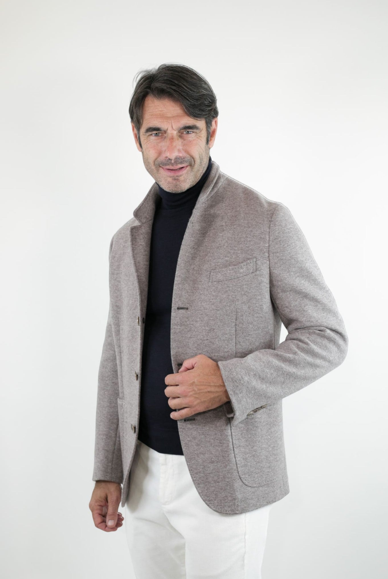 FEDELI Damon Cashmere Double Beige Jacket