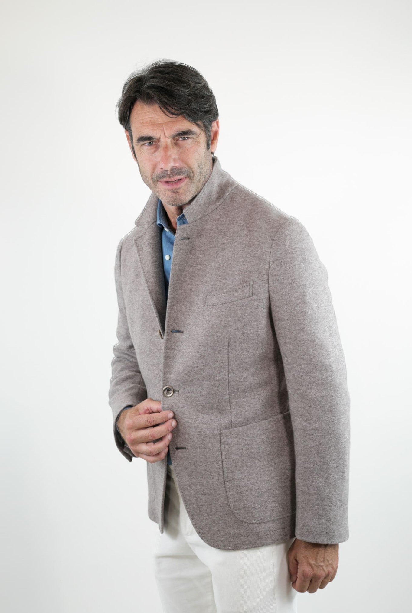 FEDELI Damon Cashmere Double Beige Jacket