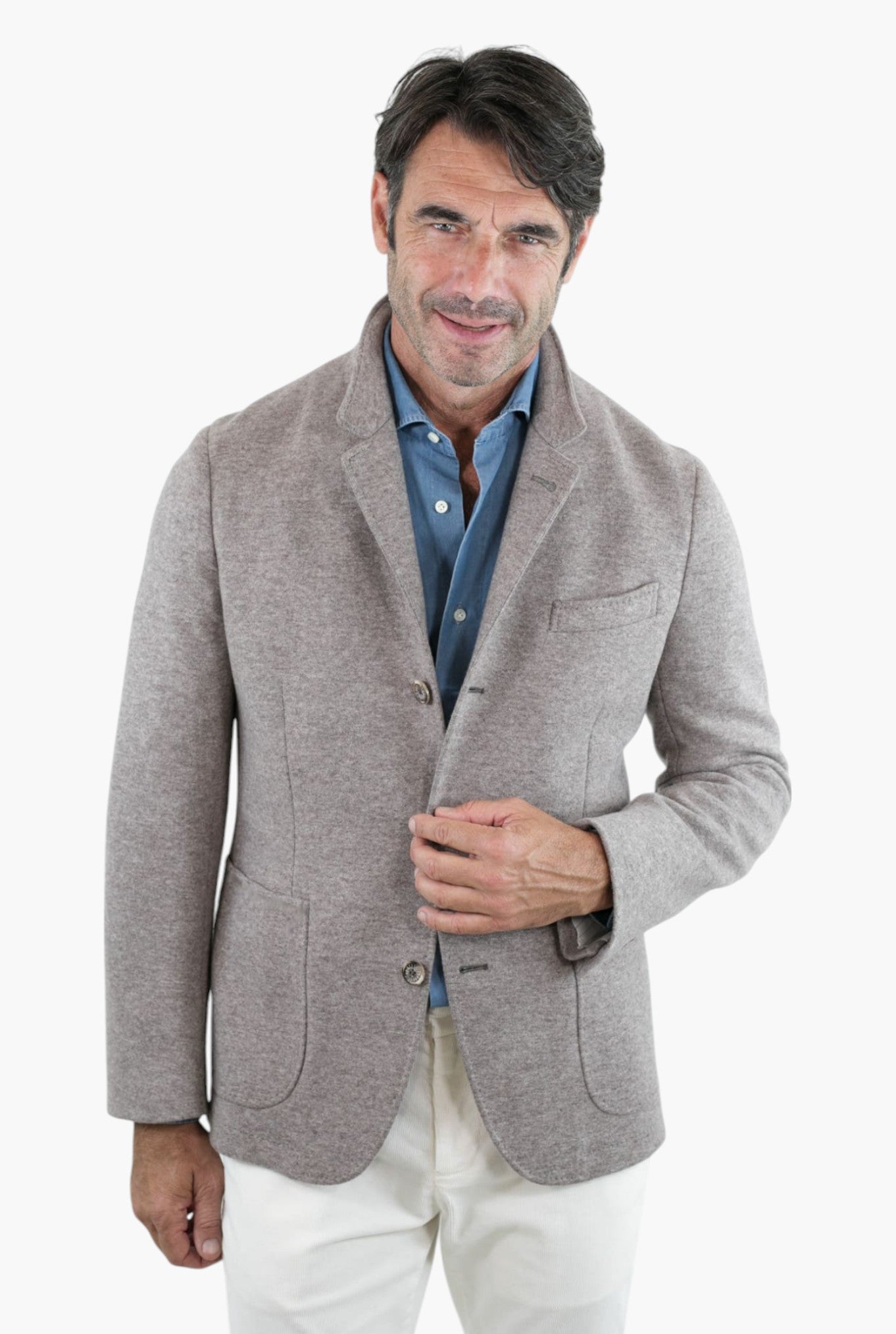 FEDELI Damon Cashmere Double Beige Jacket