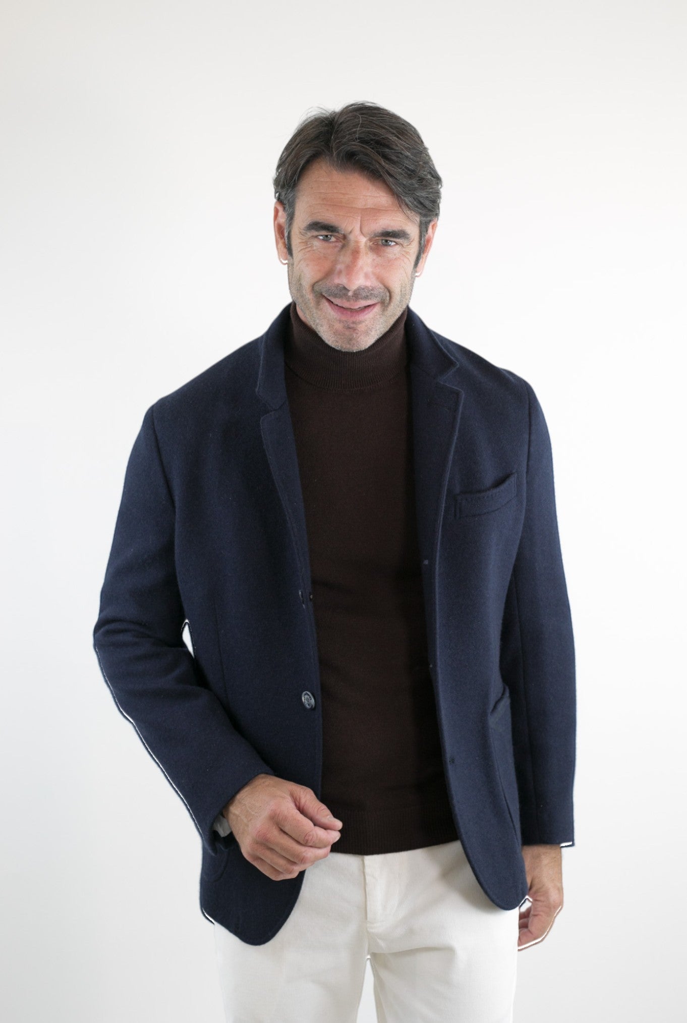 FEDELI Damon Cashmere Double Jacket Dark Blue