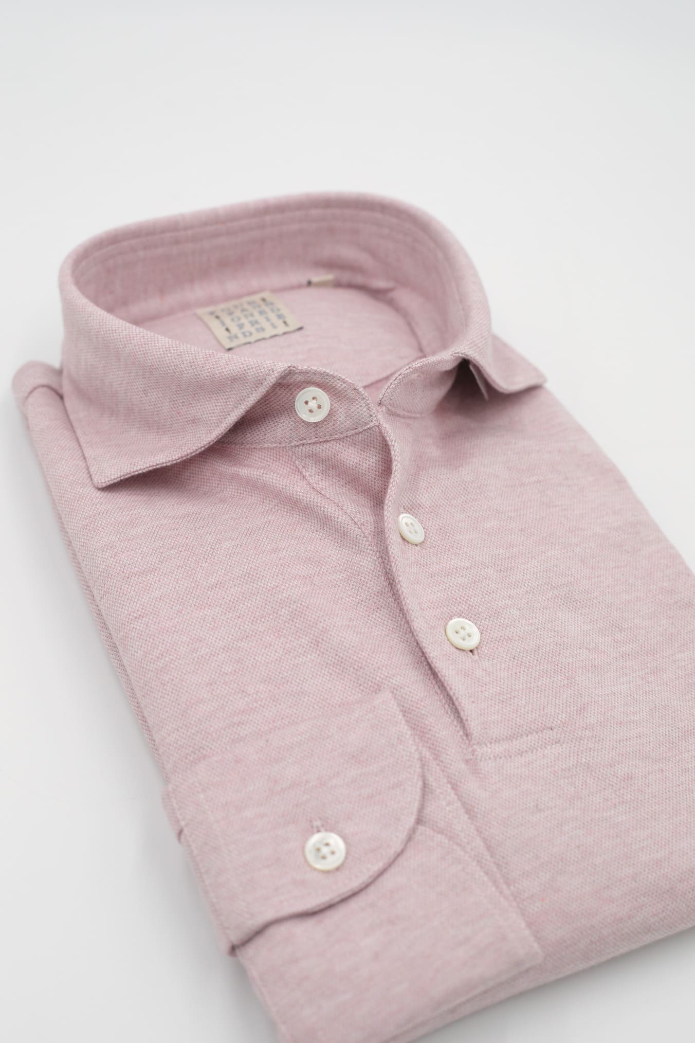 Polo Jersey Cotone e Cashmere Piquet Rosa Mélange