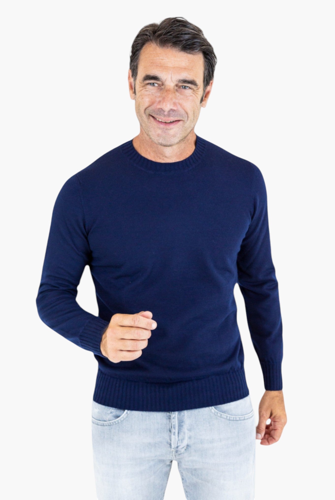 FIORONI Crewneck Cashmere Duvet Navy Blue