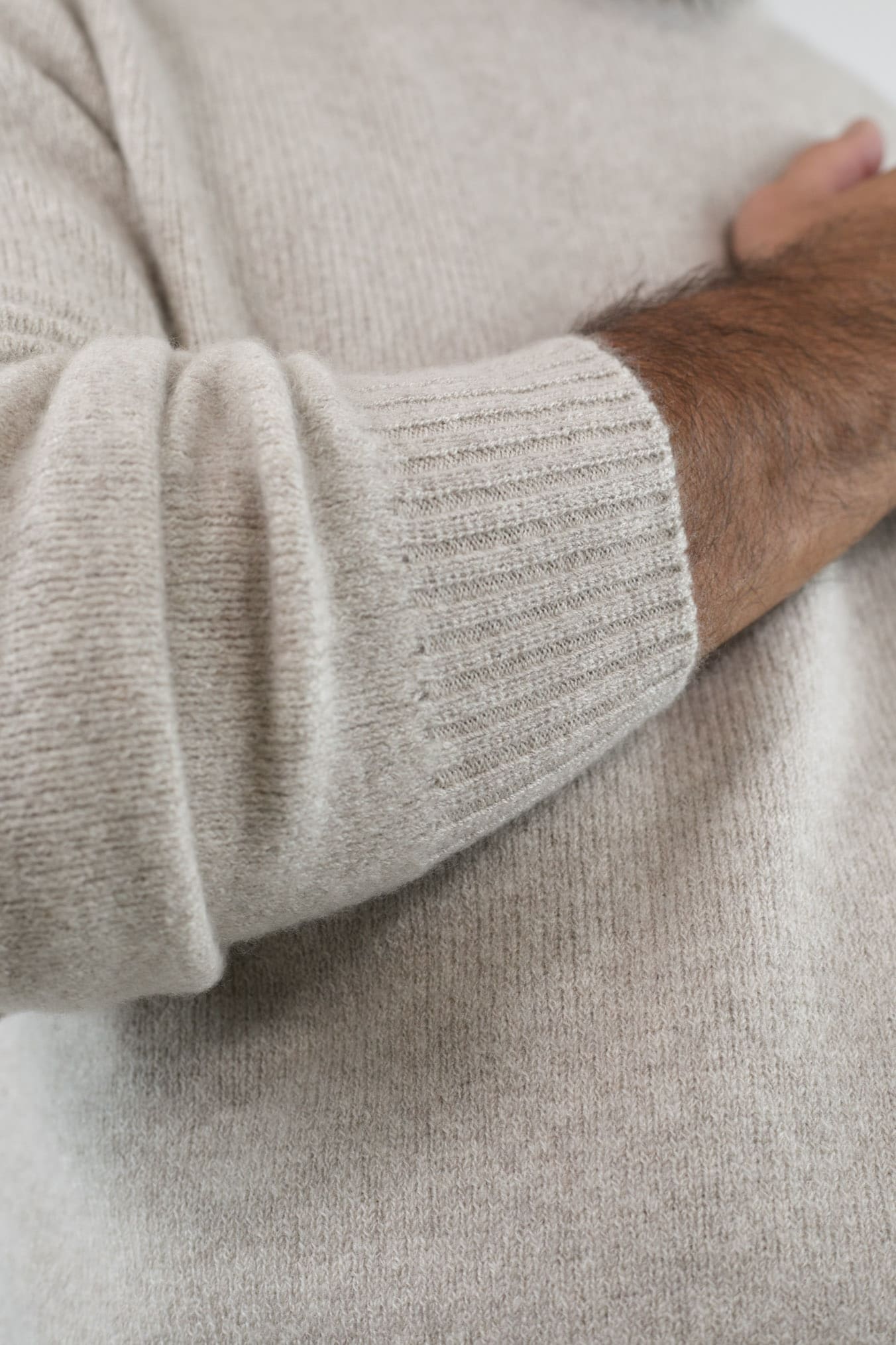 Beige Cashmere and Silk Crewneck