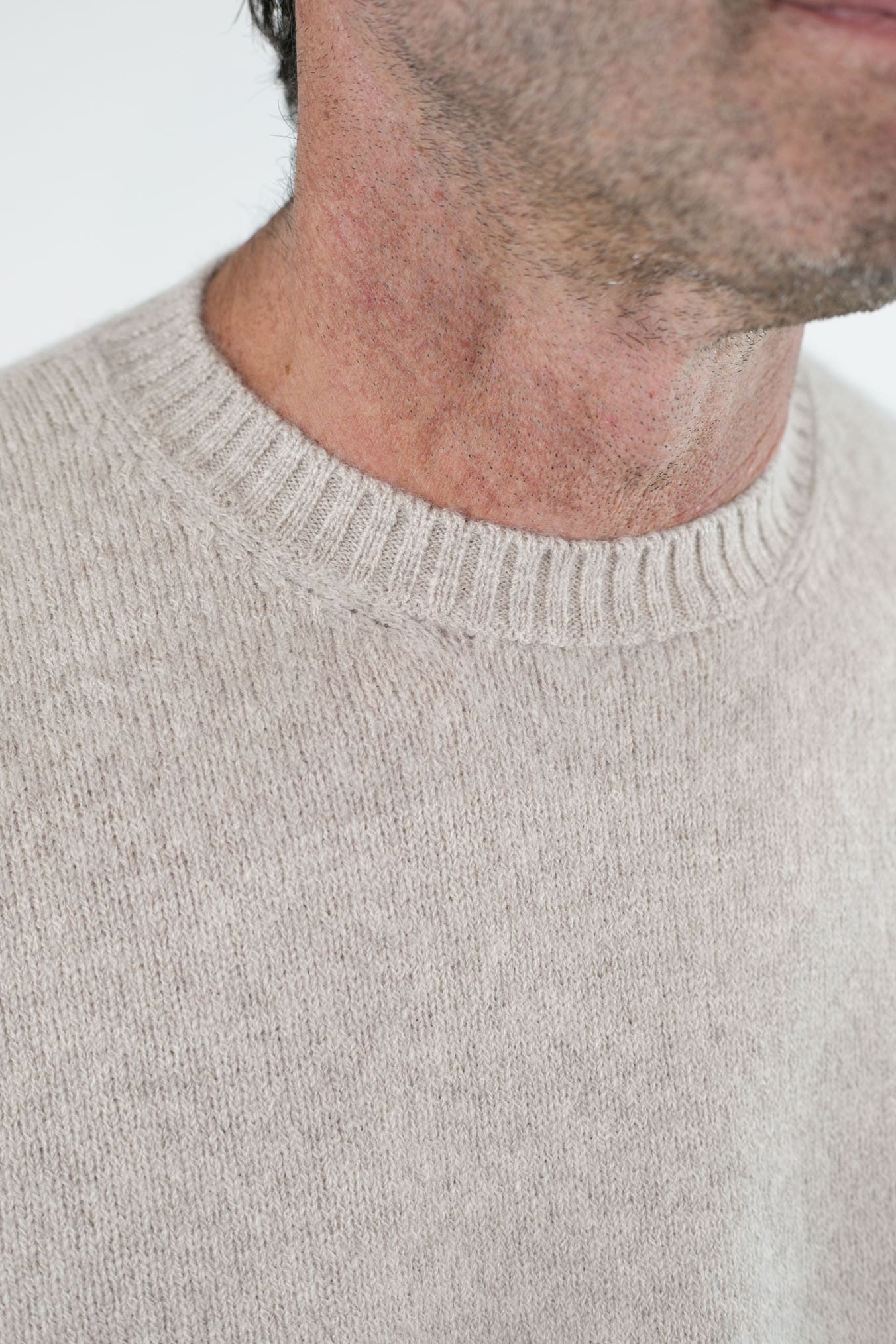 Girocollo Cashmere e Seta Beige