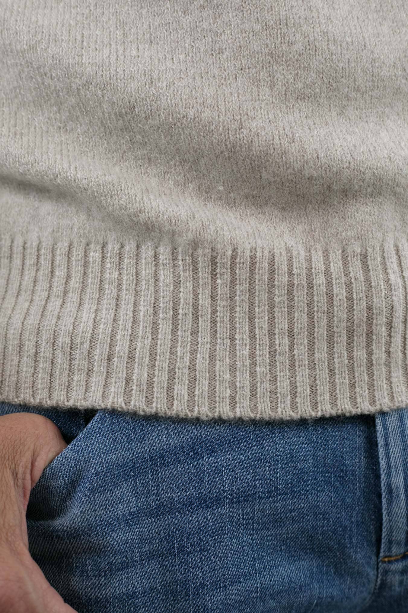 Beige Cashmere and Silk Crewneck