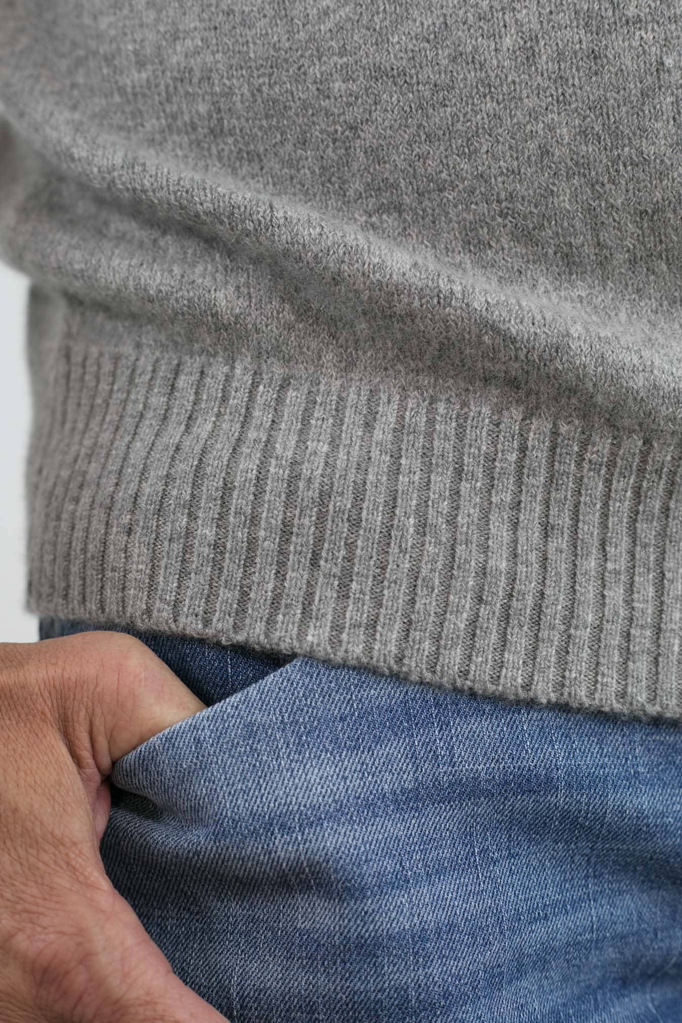 Girocollo Cashmere e Seta Grigio