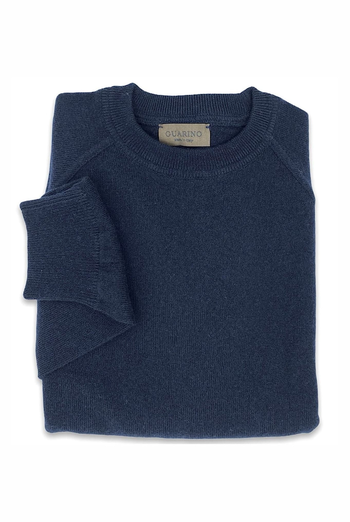 GUARINO Girocollo Raglan Cashmere Old Dyed Blu