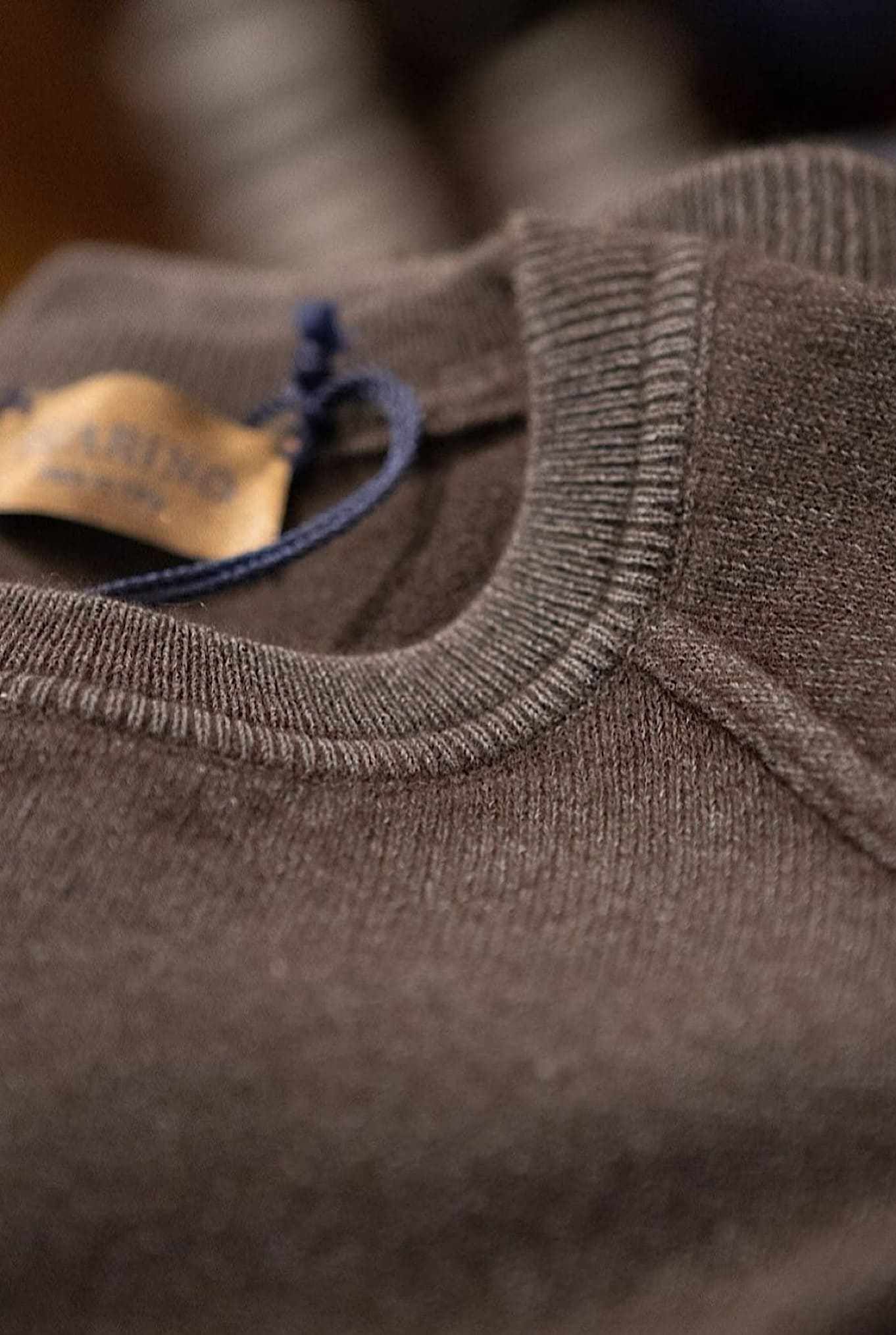 GUARINO Girocollo Raglan Cashmere Old Dyed Caffè