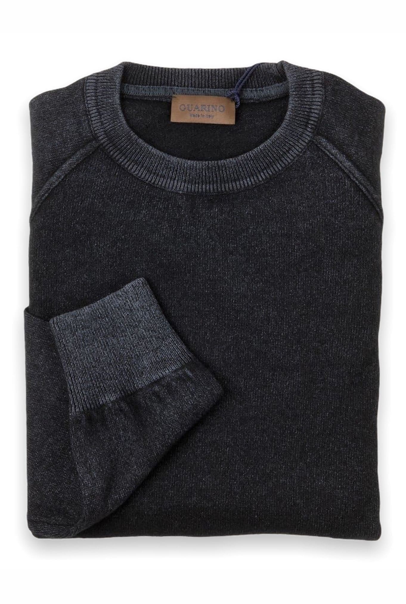 Girocollo Raglan Cashmere Old Dyed Nero