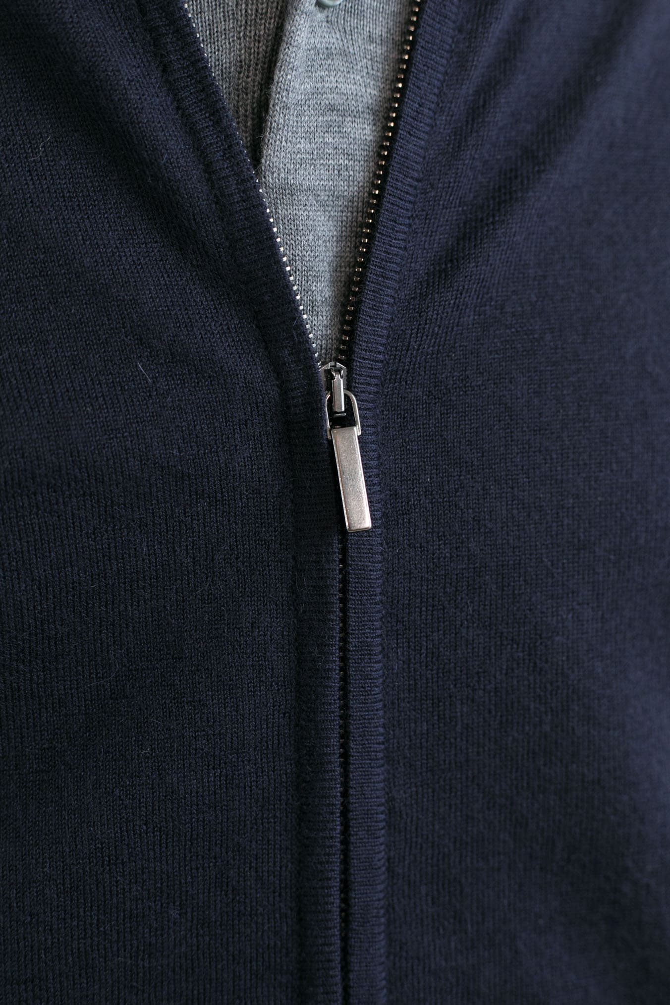 Full Zip Cashmere King Superlight Navy Blue Sweater