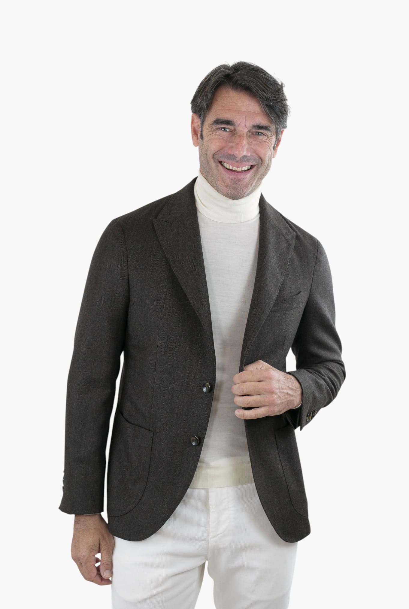 GUARINO Giacca Spigata Lana Testa Moro