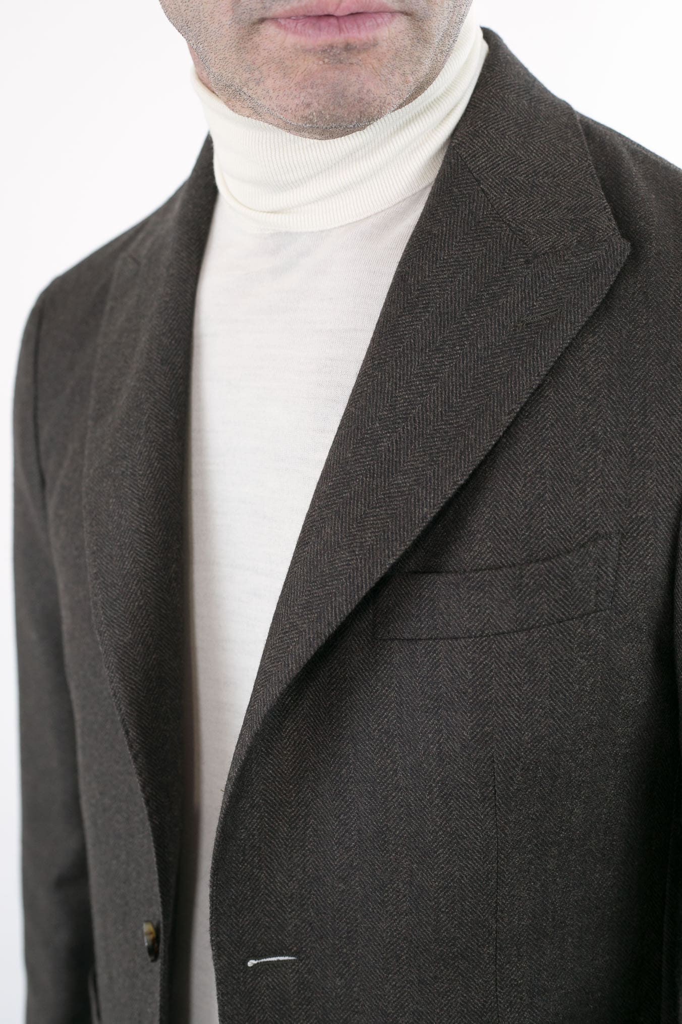 GUARINO Giacca Spigata Lana Testa Moro