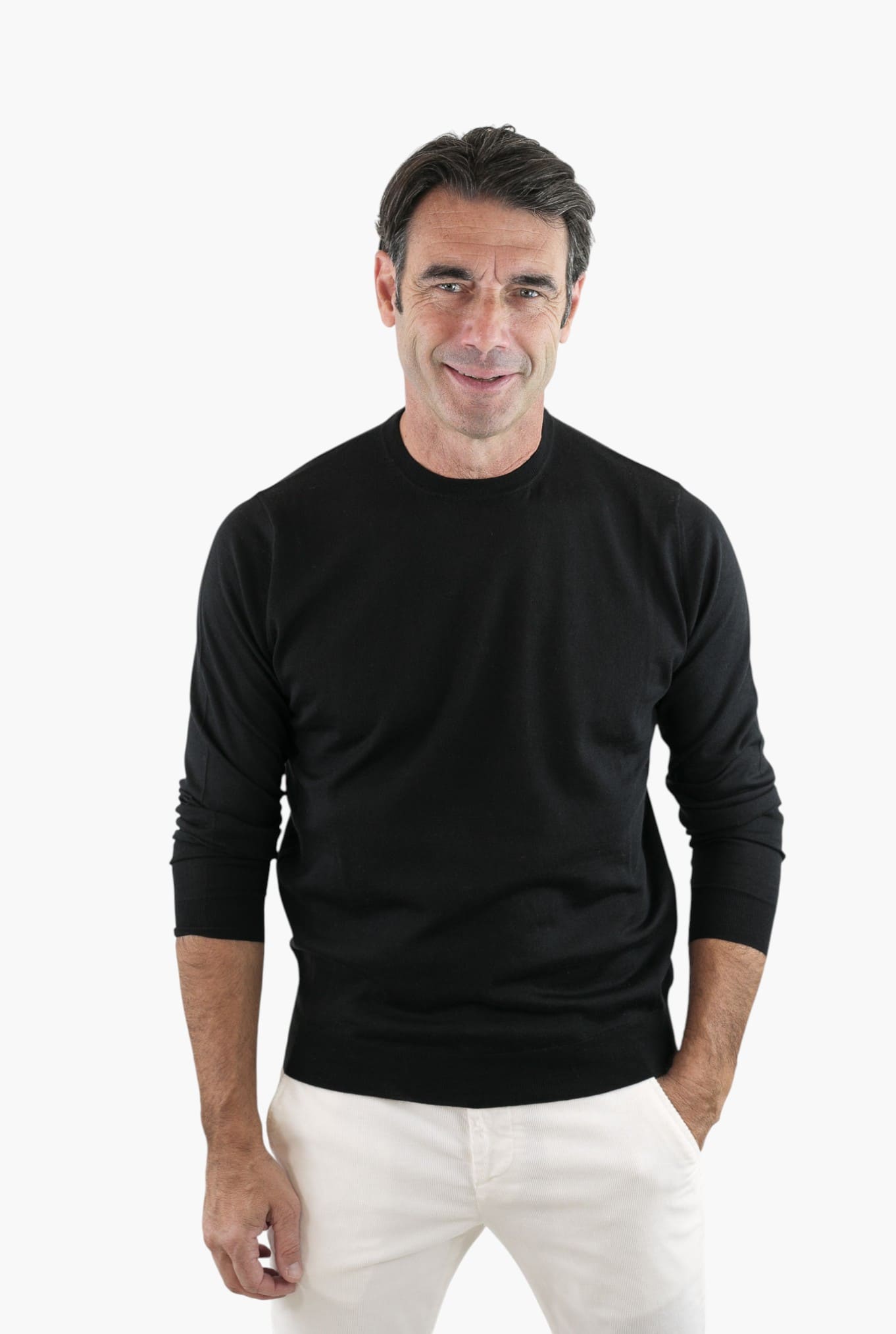 GUARINO Girocollo Lana Seta Cashmere Nero