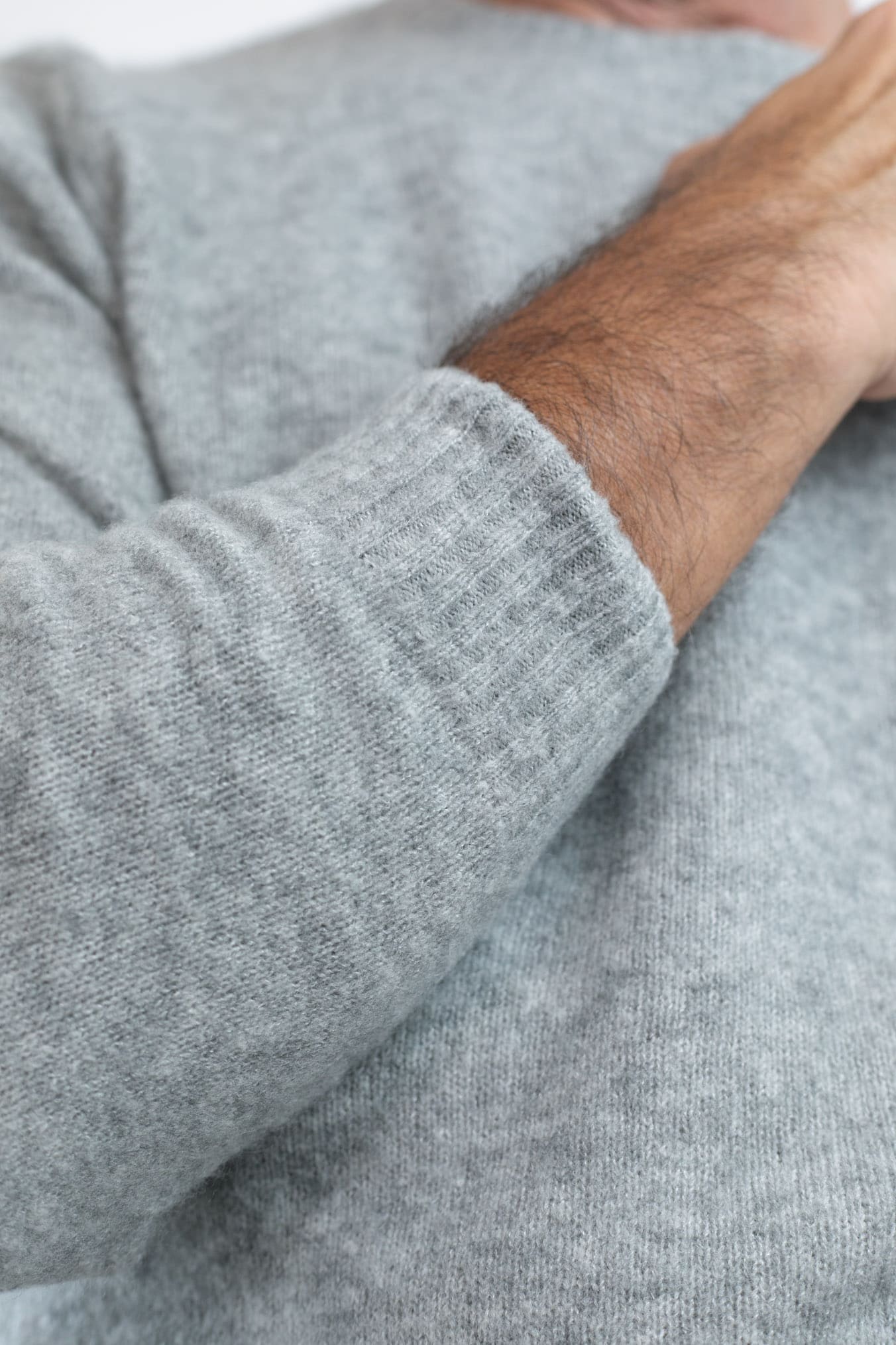 Pearl Grey Cashmere and Silk Crewneck