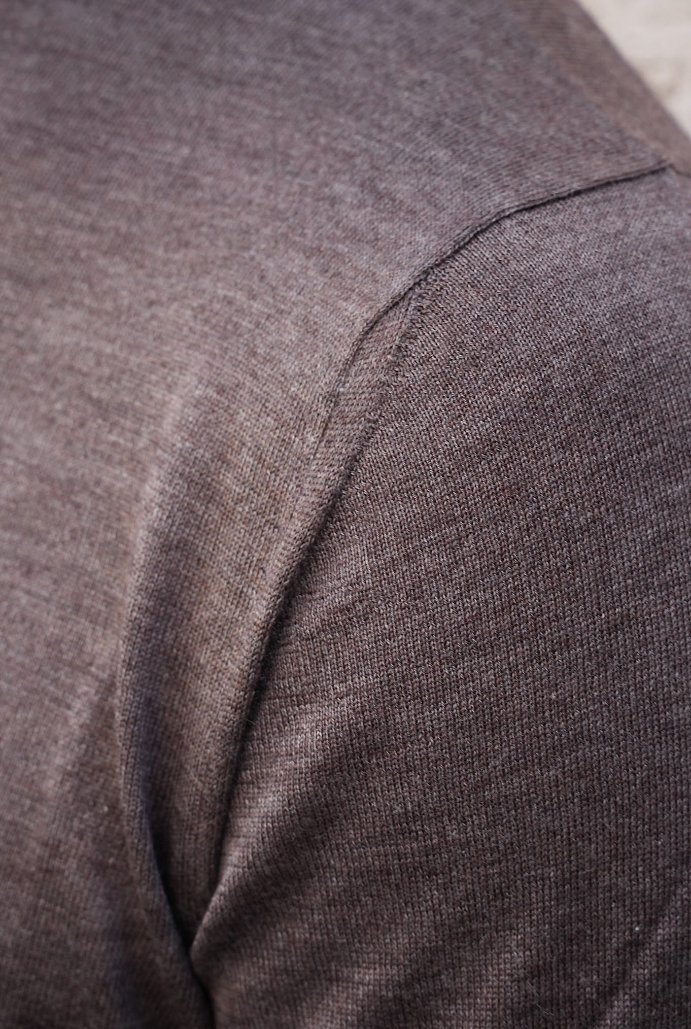 Walnut Combed Cashmere and Silk Turtleneck