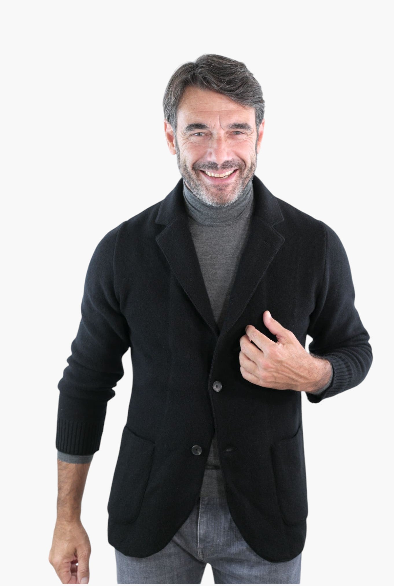 Giacca Maglia in Cashmere Nero