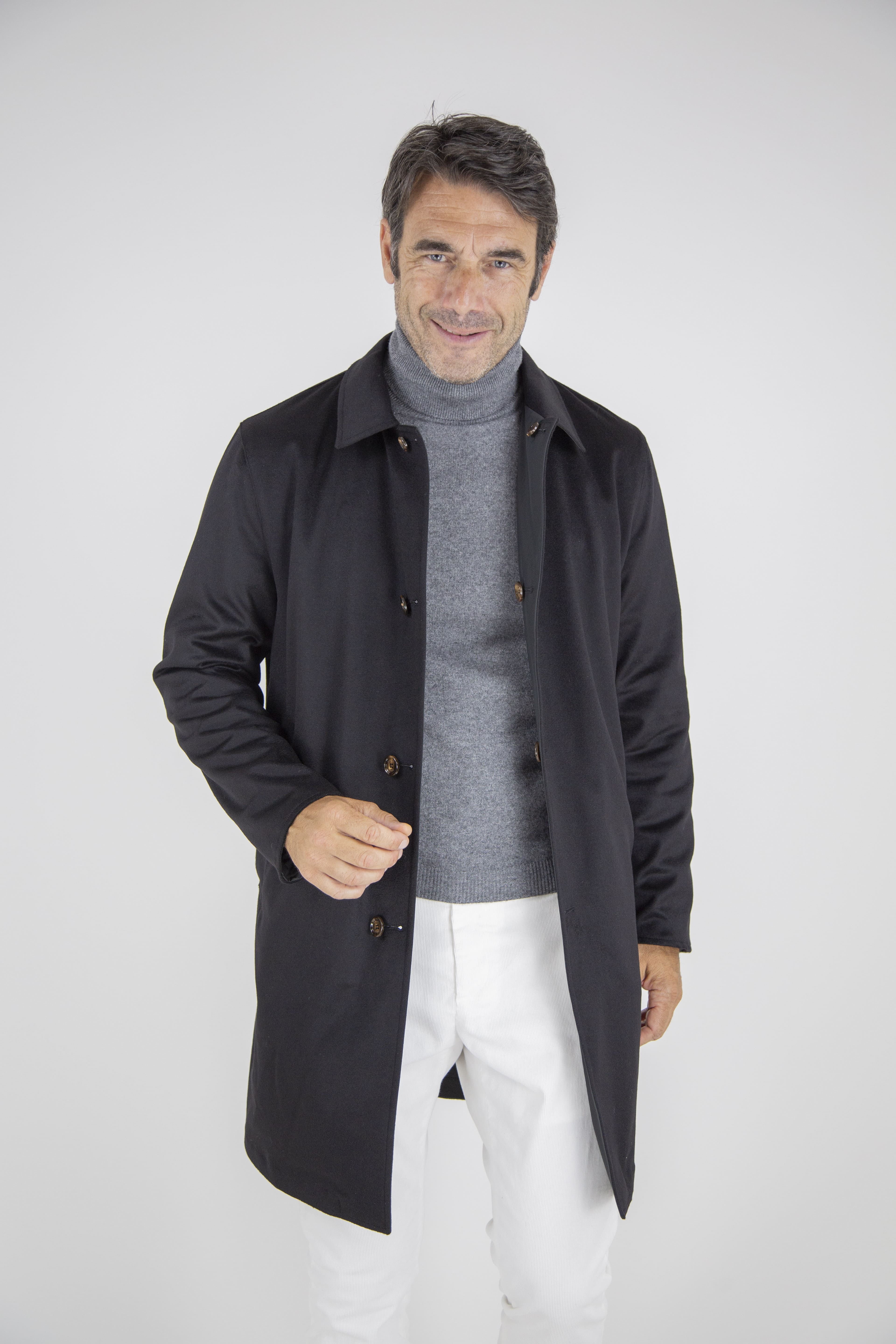 KIRED Cappotto Reversibile Cashmere e Nylon Nero