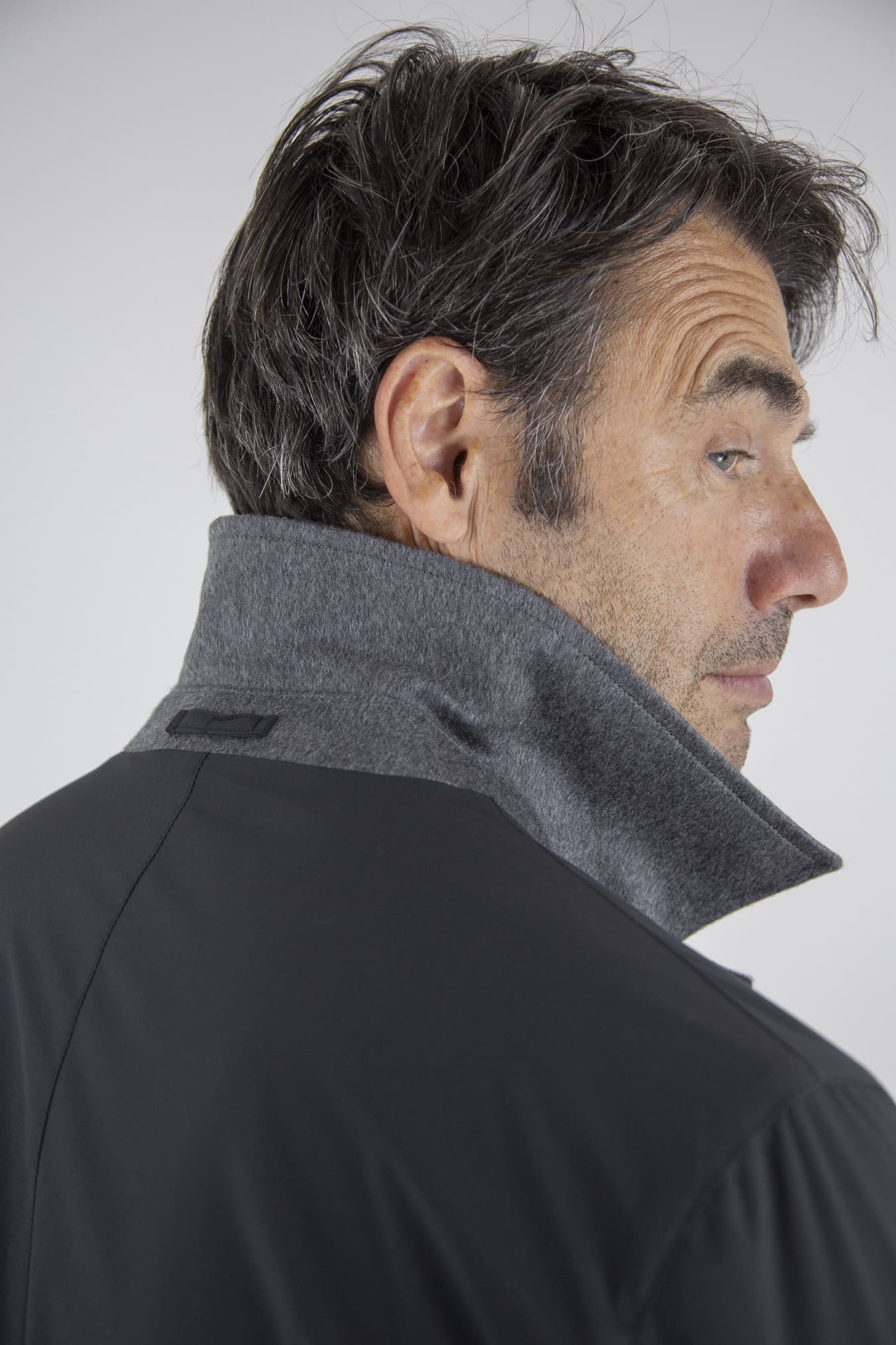 KIRED Cappotto Reversibile Cashmere e Nylon Grigio/Nero