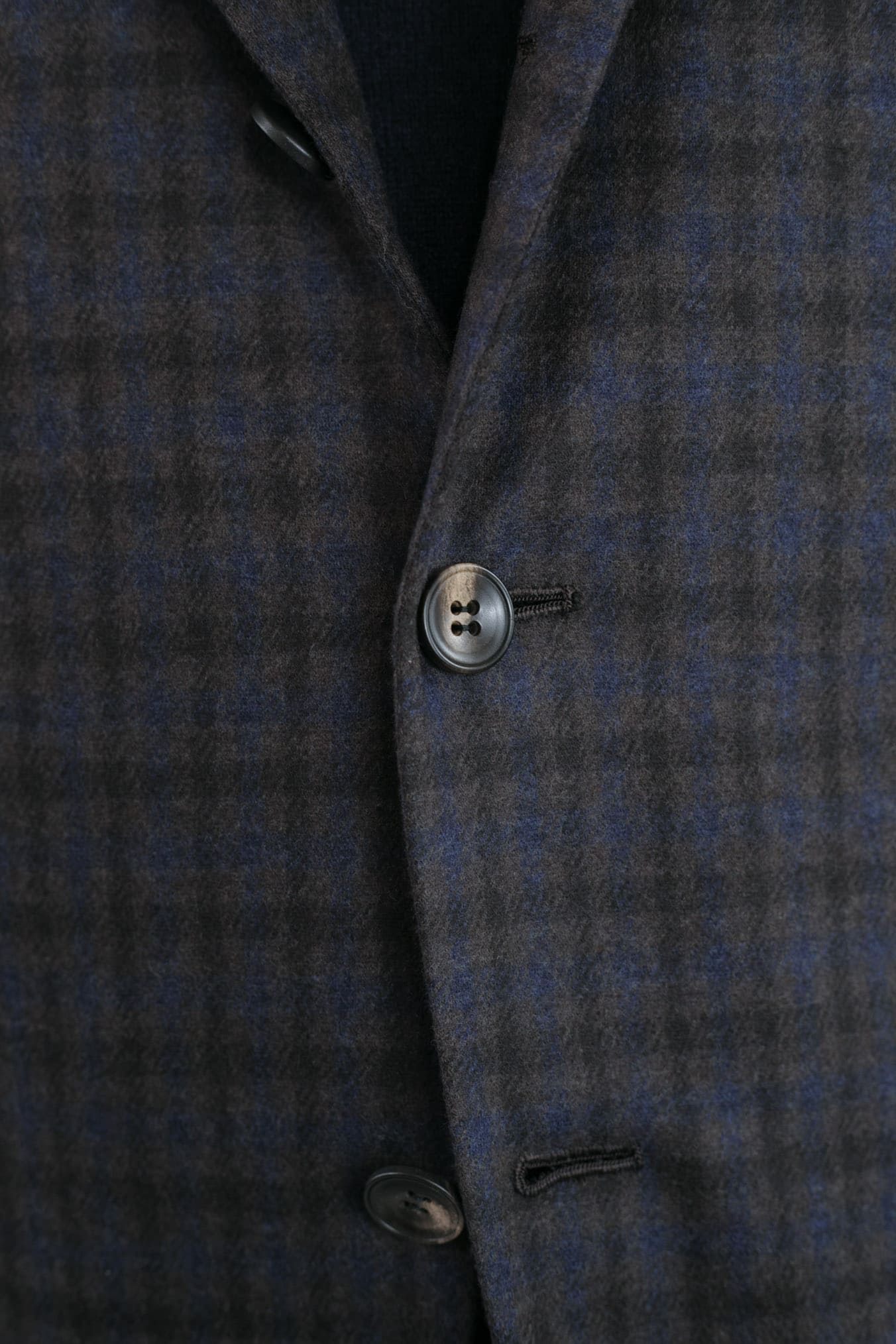 KITON Giacca Check Testa di Moro e Blu