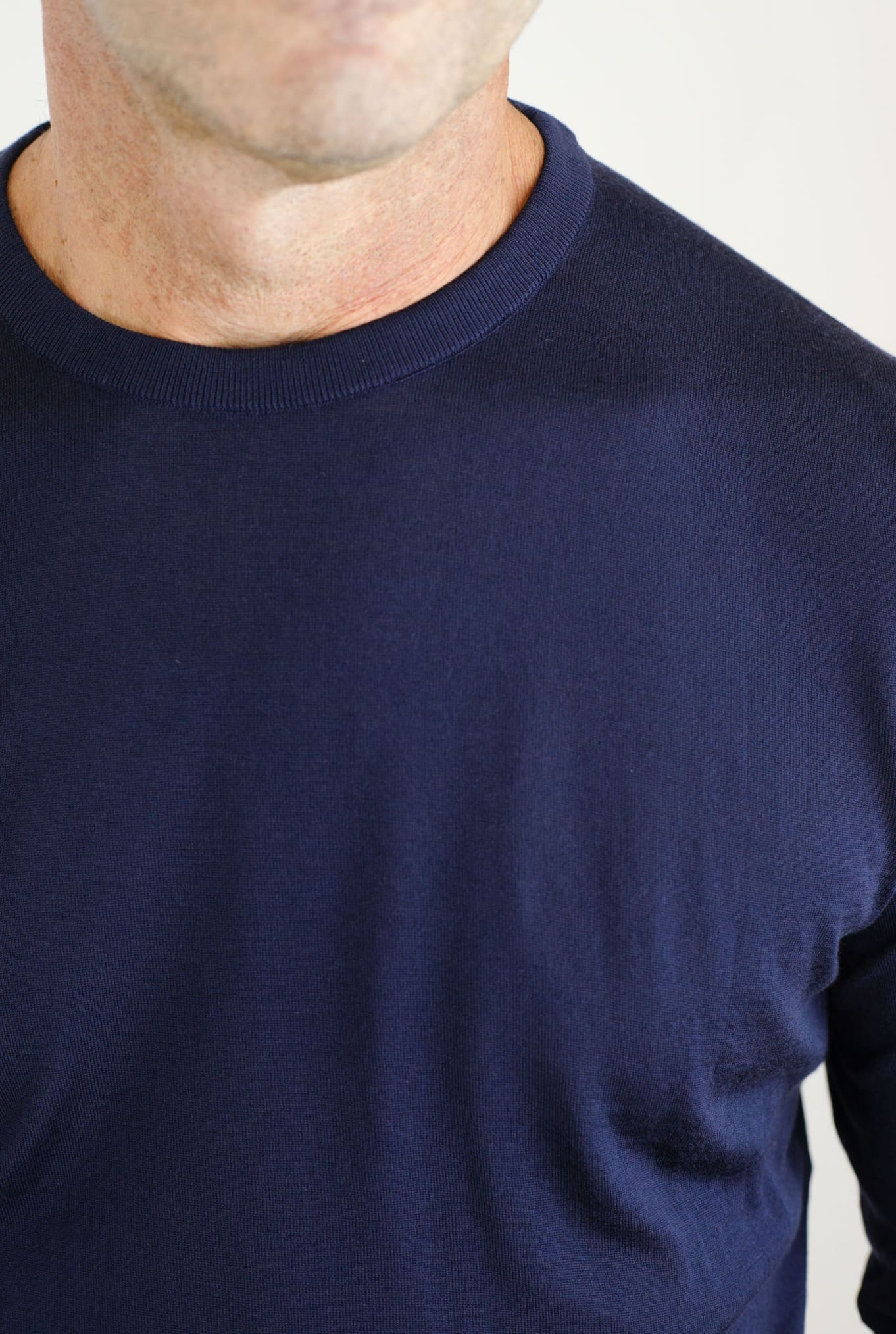 KITON Maglia Girocollo Lana 14 Micron Blu