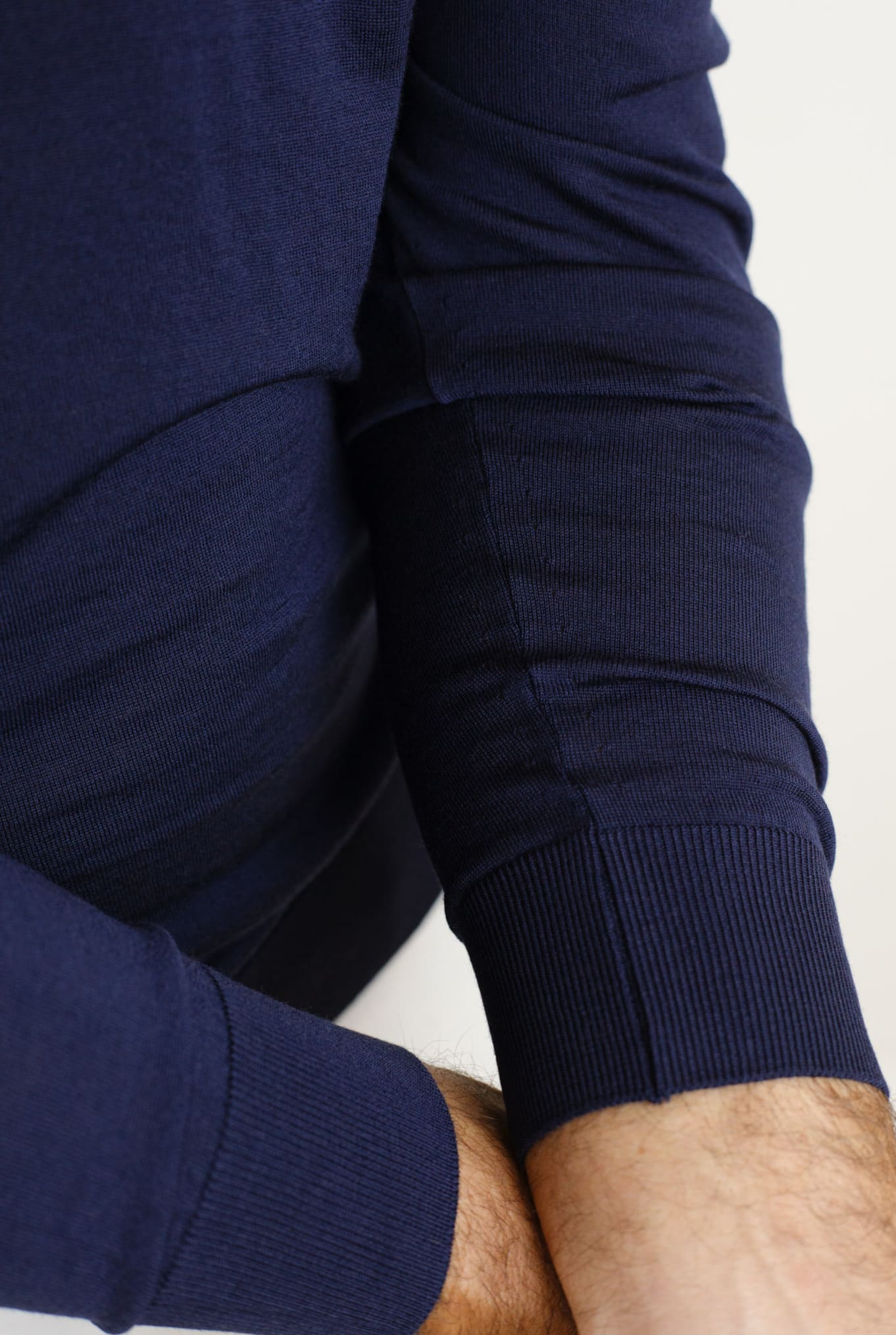 KITON Maglia Girocollo Lana 14 Micron Blu