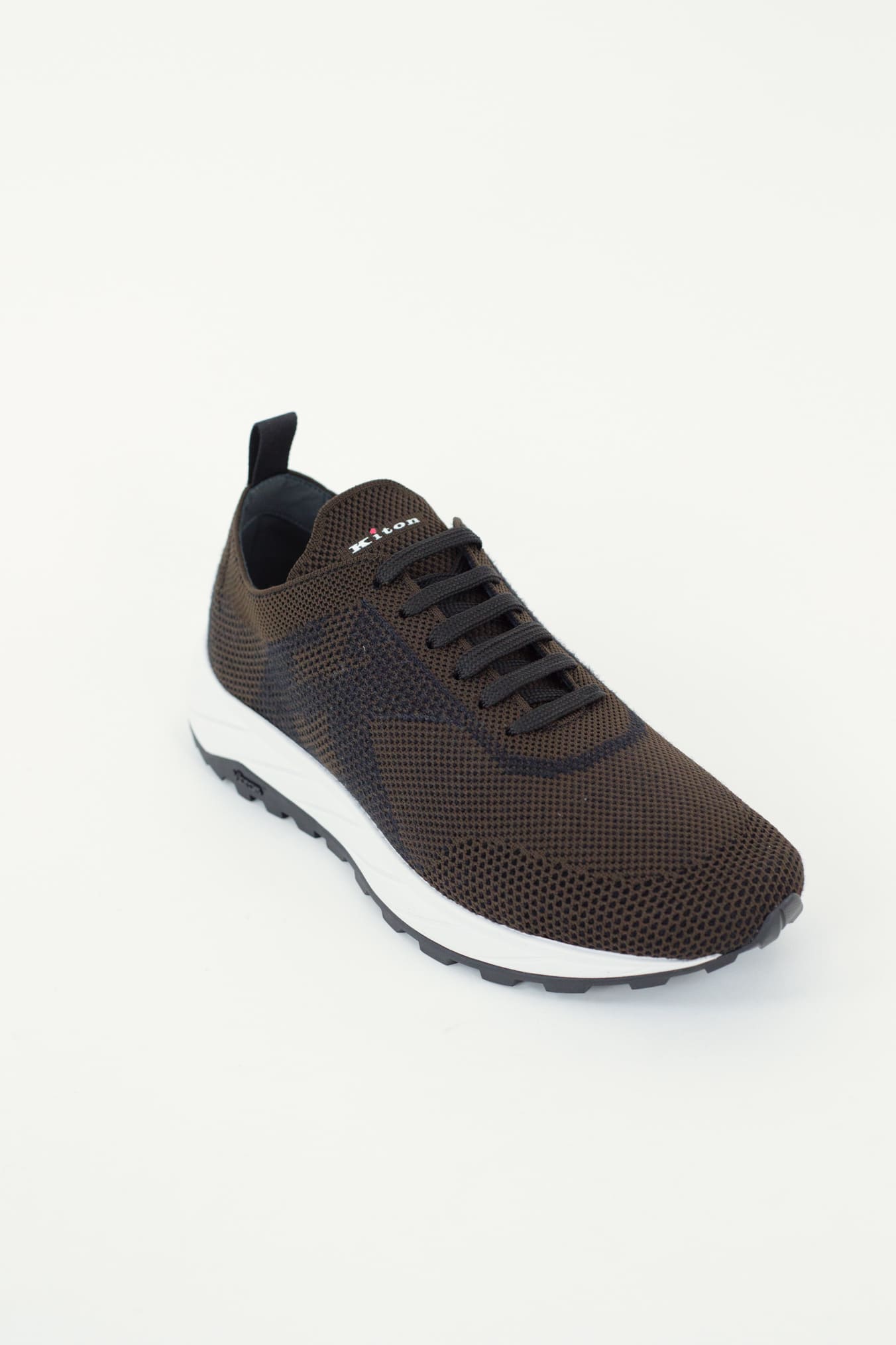 KITON Sneakers Wool and Technical Fabric Dark Brown