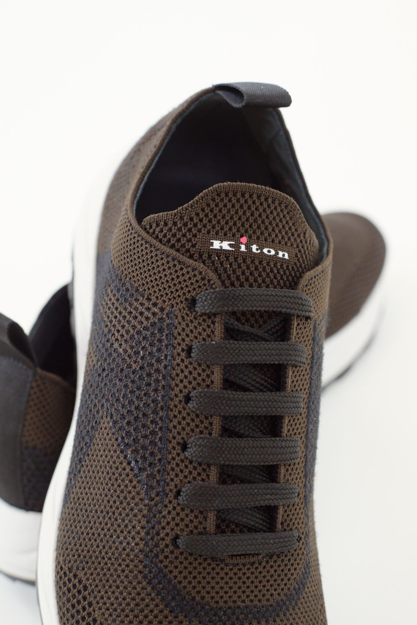 KITON Sneakers Wool and Technical Fabric Dark Brown