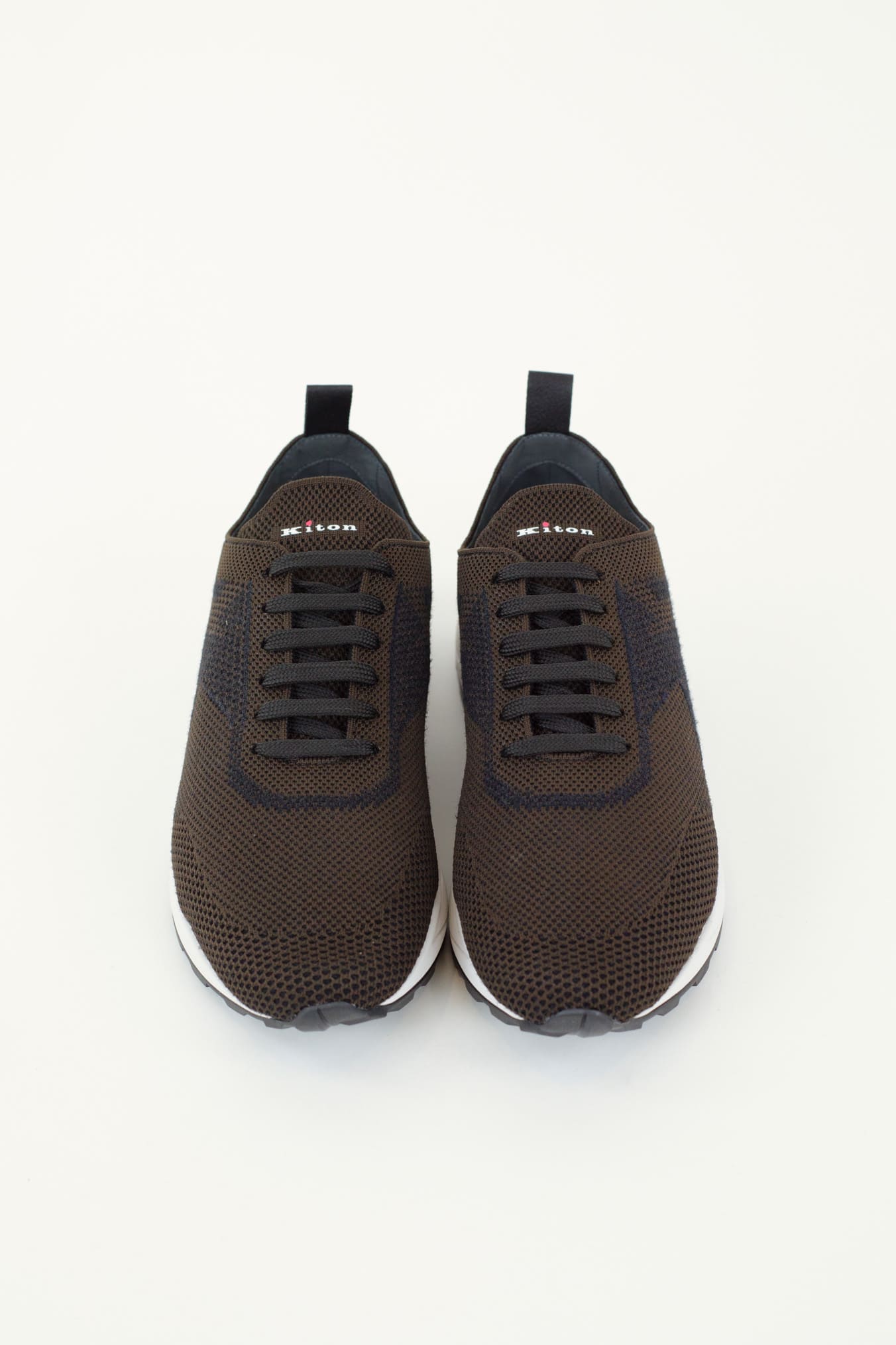 KITON Sneakers Wool and Technical Fabric Dark Brown