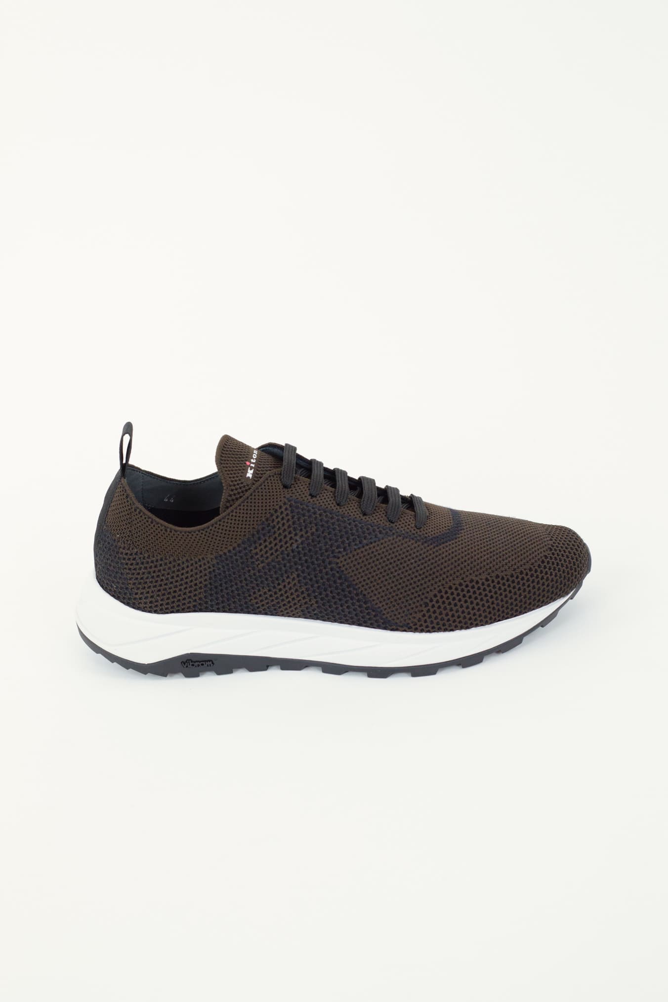 KITON Sneakers Wool and Technical Fabric Dark Brown