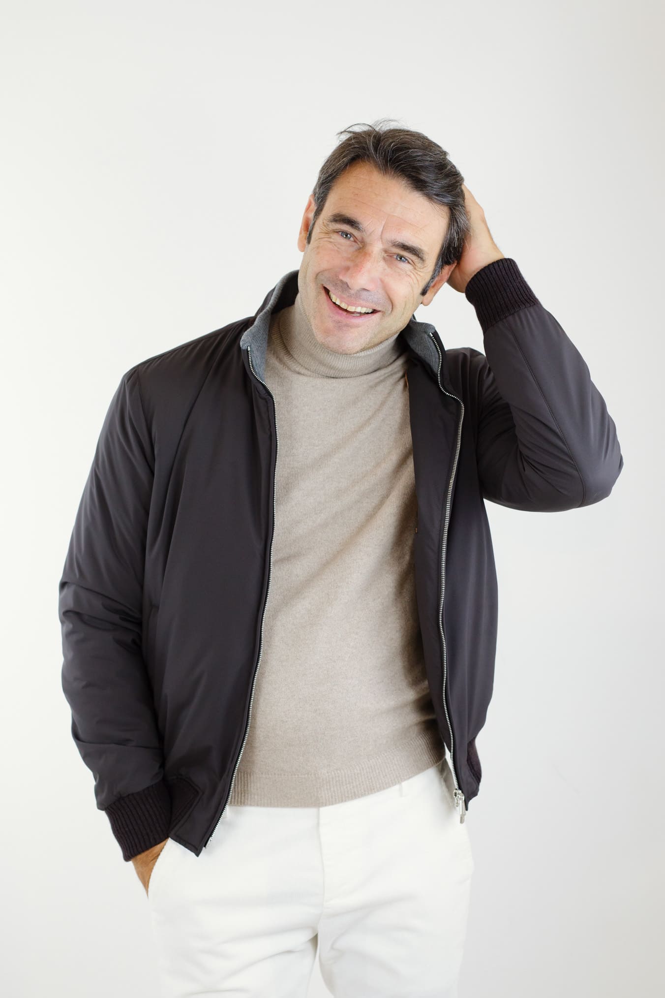 Airstop Nylon and Dark Cashmere Jacket