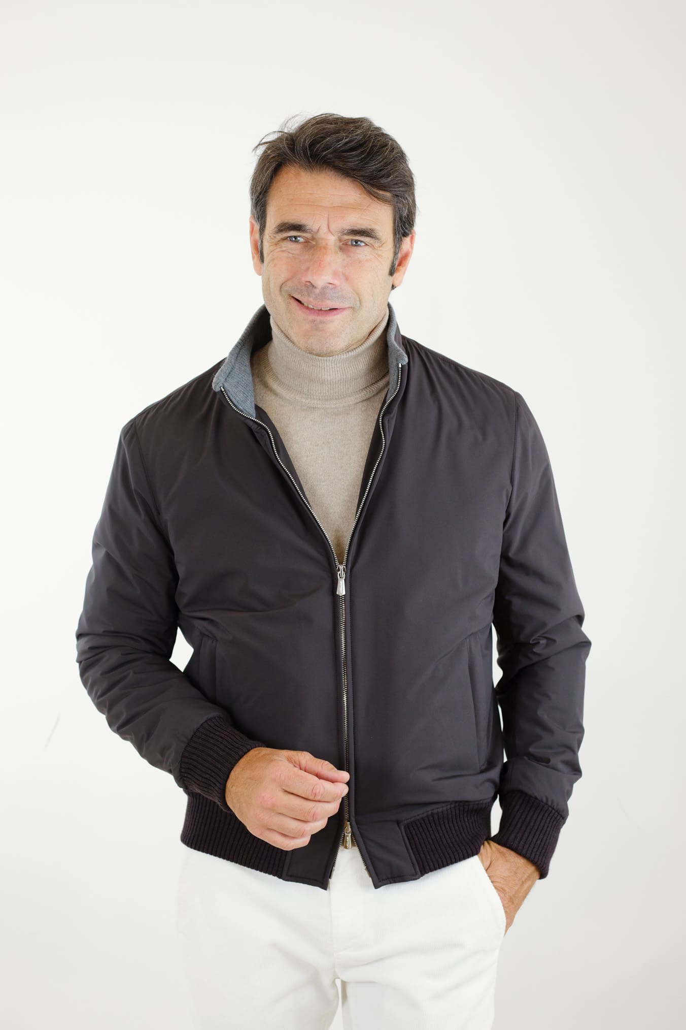 Airstop Nylon and Dark Cashmere Jacket