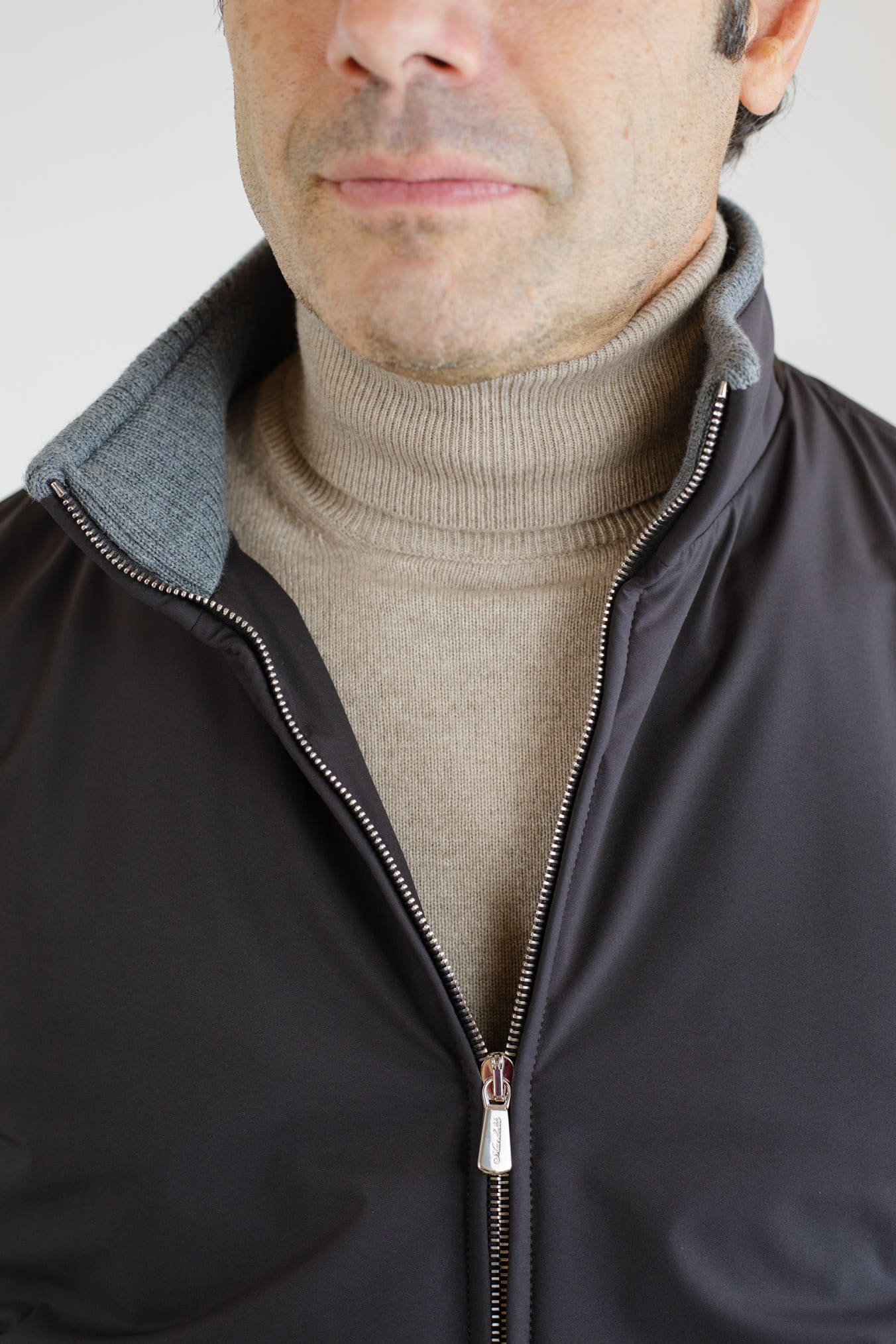 Airstop Nylon and Dark Cashmere Jacket