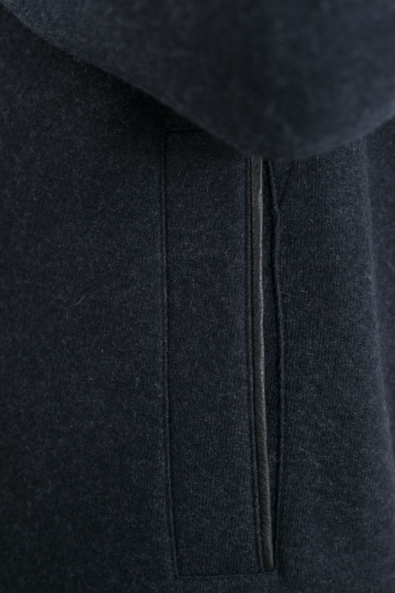 Cashmere Jersey Coat Removable Hood Blue