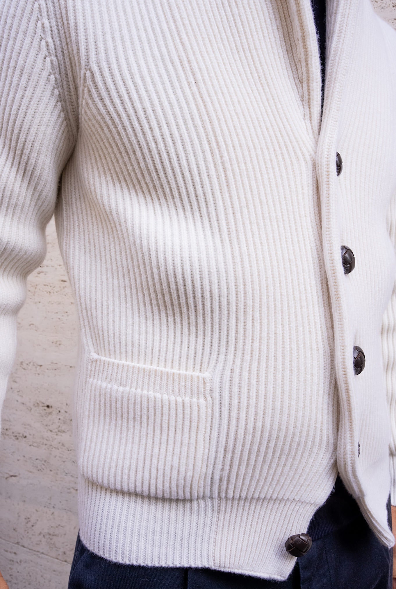 White Cashmere Wool Cardigan