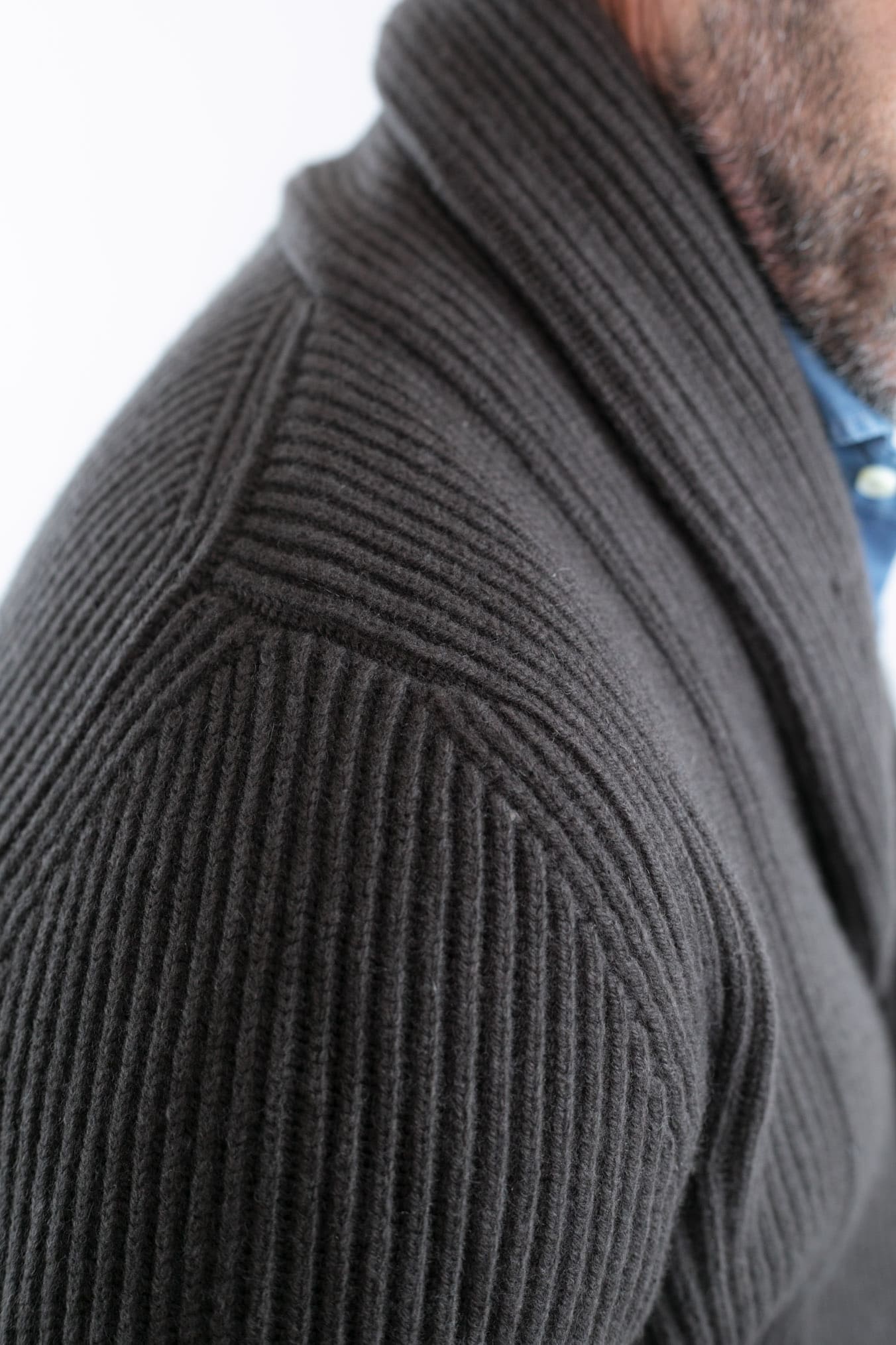 Dark Brown Wool and Cashmere Cardigan