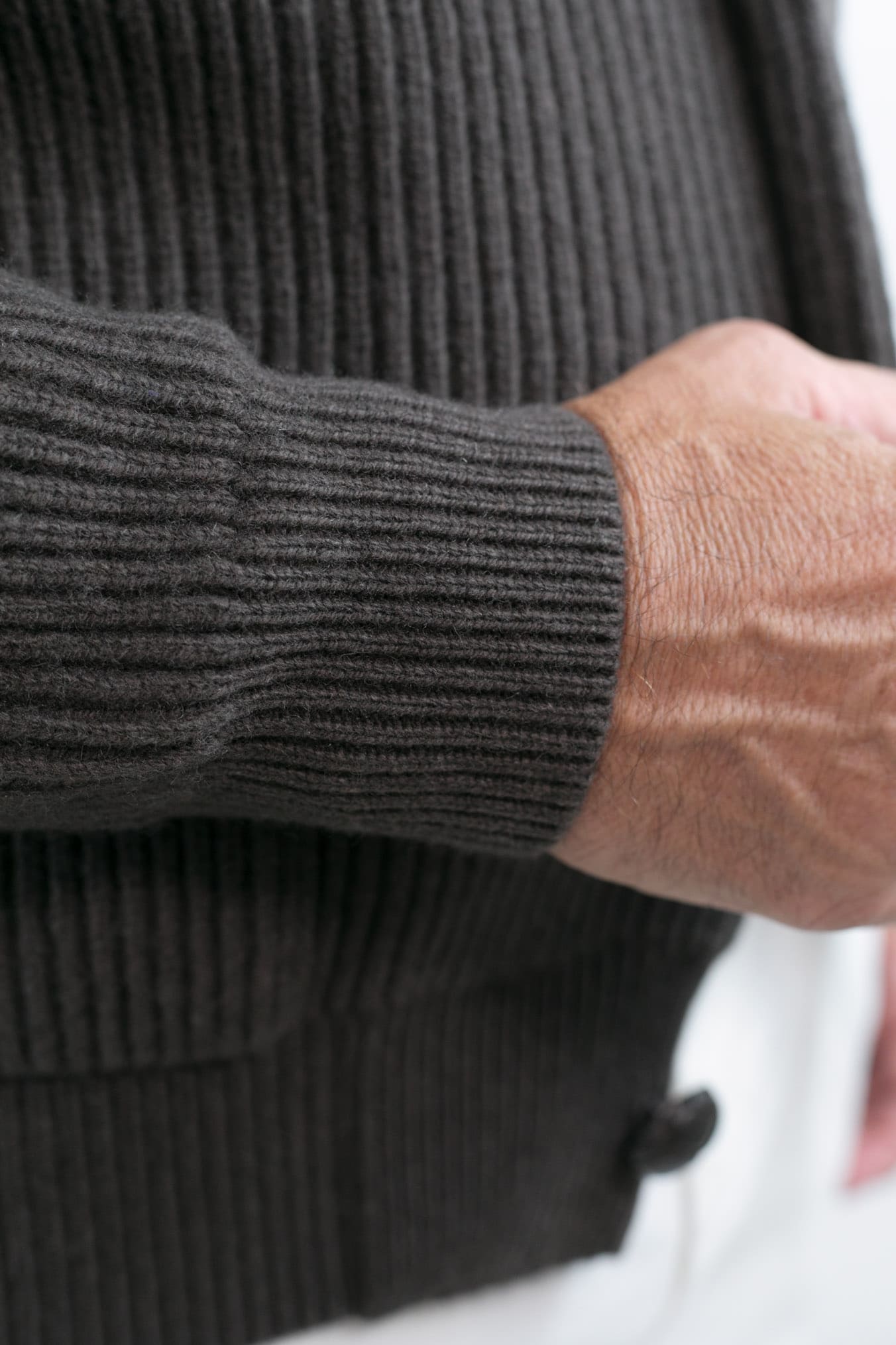 Dark Brown Wool and Cashmere Cardigan