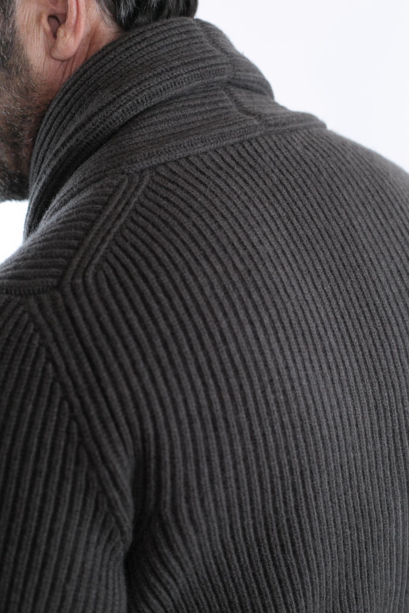 Dark Brown Wool and Cashmere Cardigan