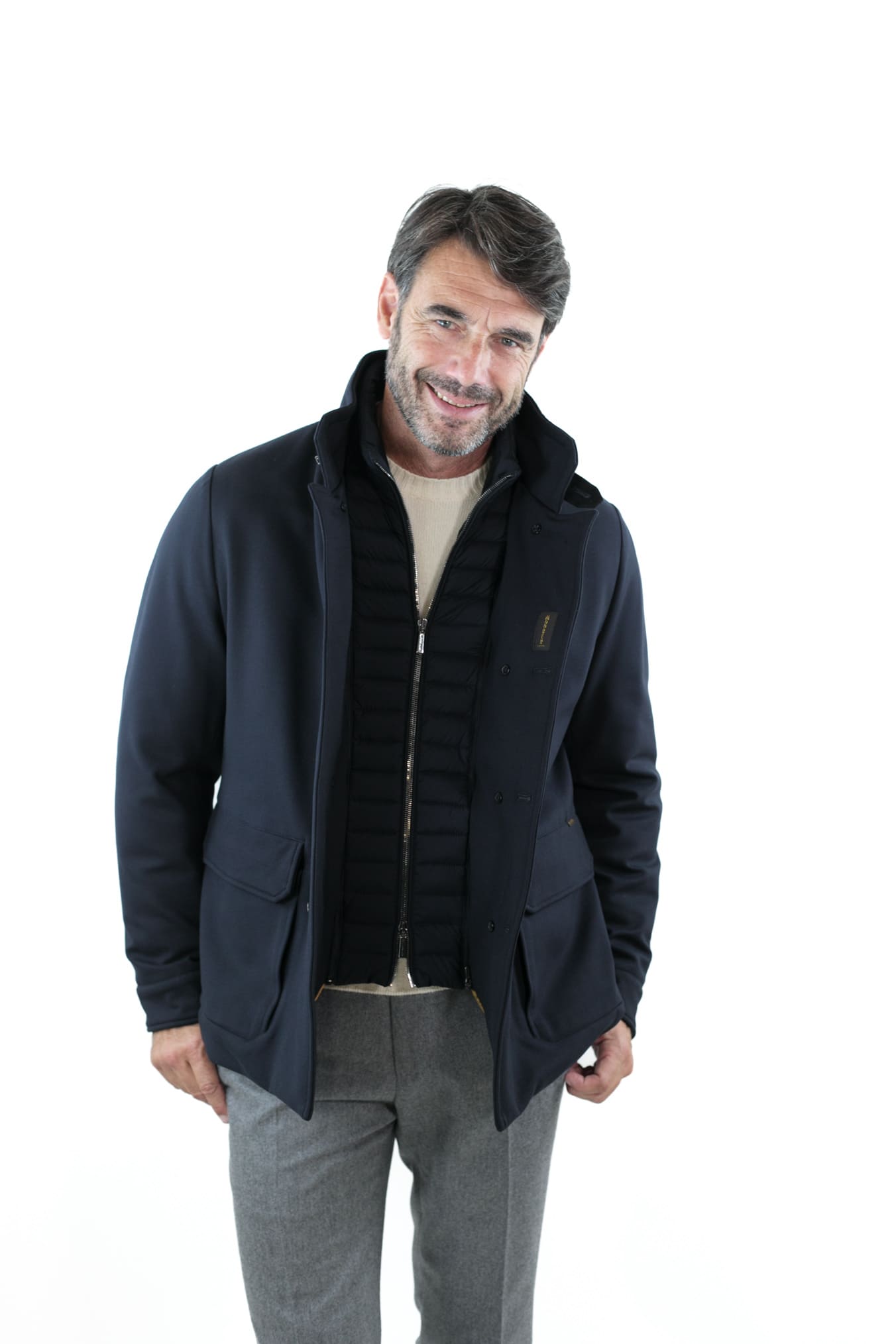 Dark Blue Double Breasted Jacket