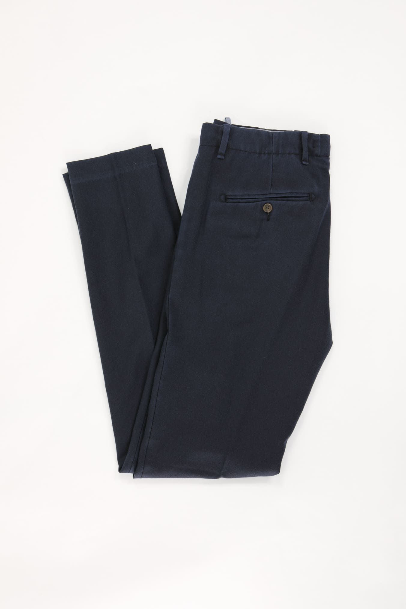 Dark Blue Washed Wool Trousers