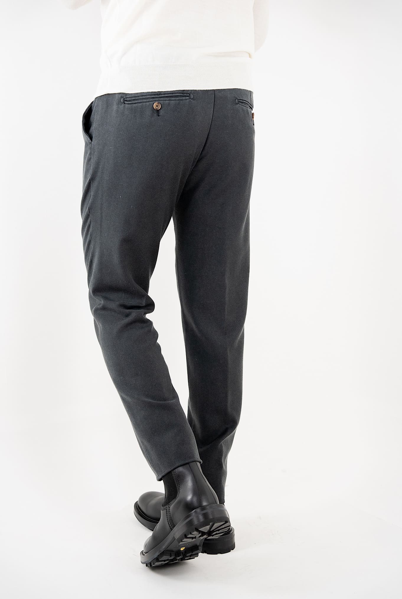 Anthracite Grey Washed Wool Trousers