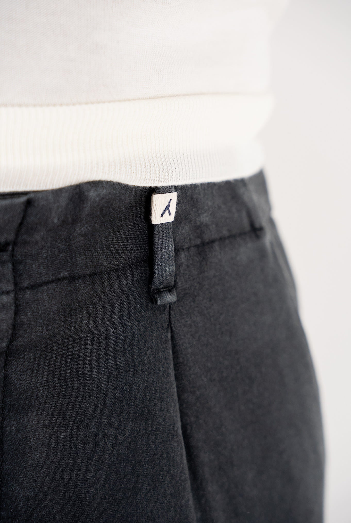 Anthracite Grey Washed Wool Trousers