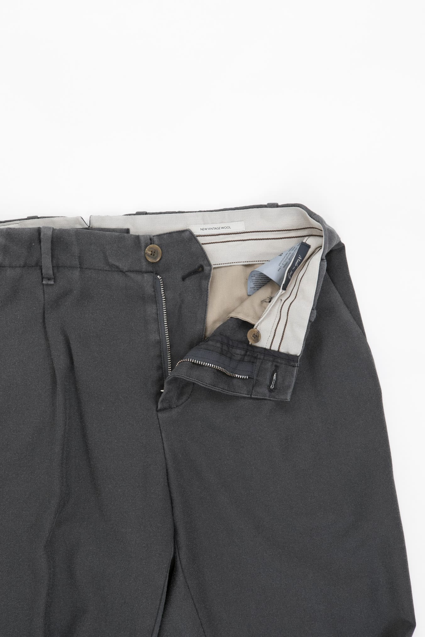 Anthracite Grey Washed Wool Trousers