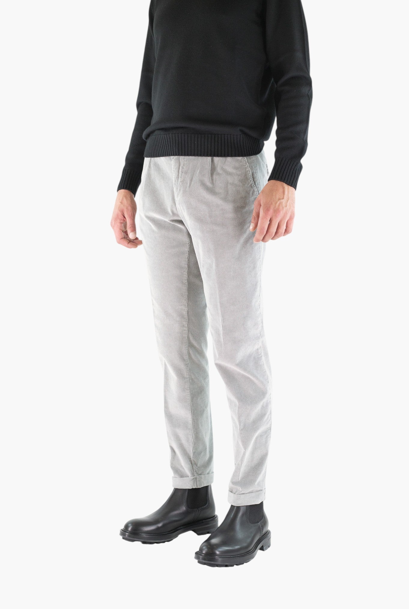 MYTHS Pantaloni Velluto Lavato Grigio